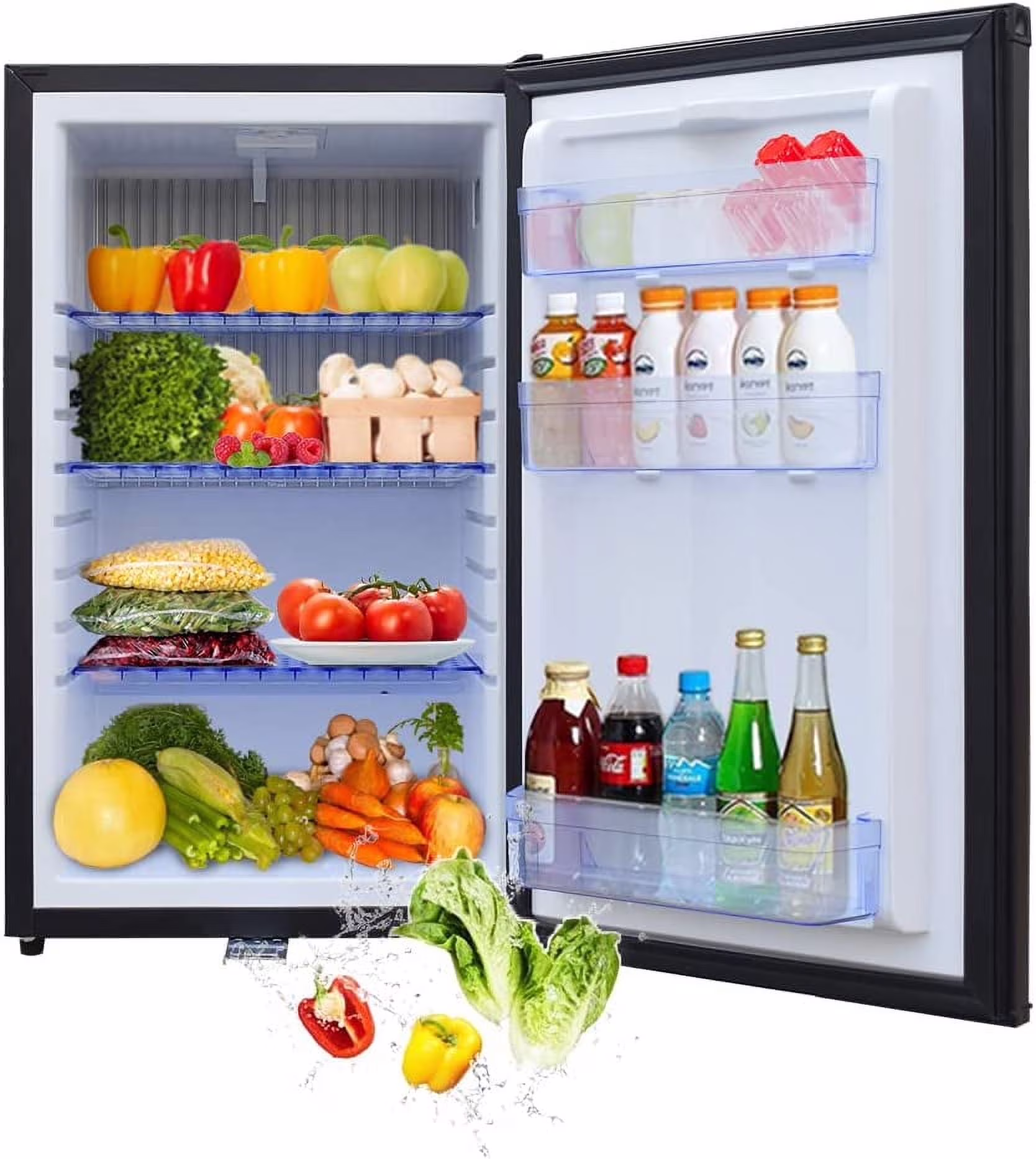Mini RV Fridge 12V 110V Refrigerator Semi Truck Freightliner Cascadia 2.1 Cu ft Reversible Door(2.1 cu ft) - Image 3