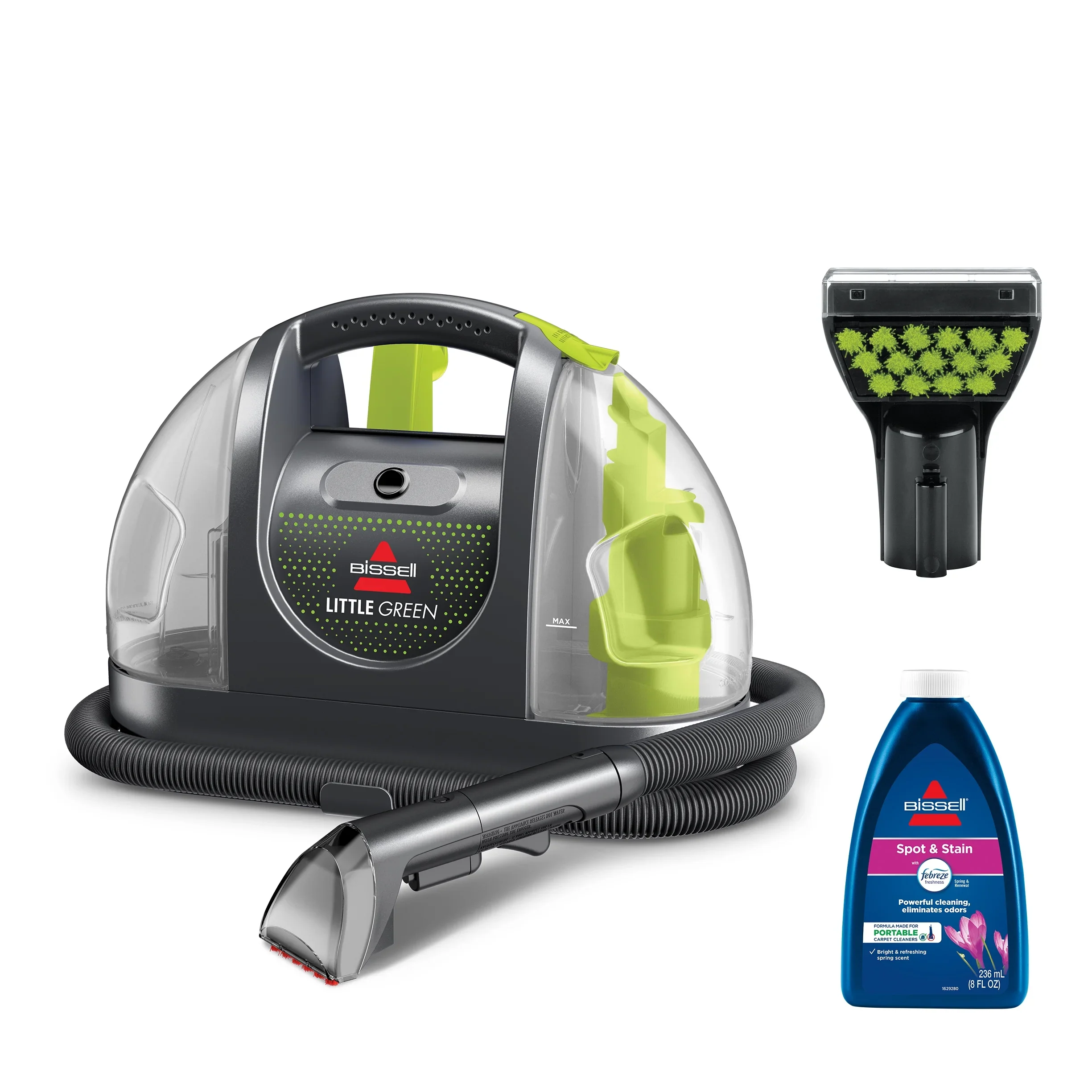 BISSELL Little Green Portable Deep Cleaner, for Carpet, Upholstery, and Auto, Lightweight, Strong Suction, Large Tank Capacity, 3369, Green