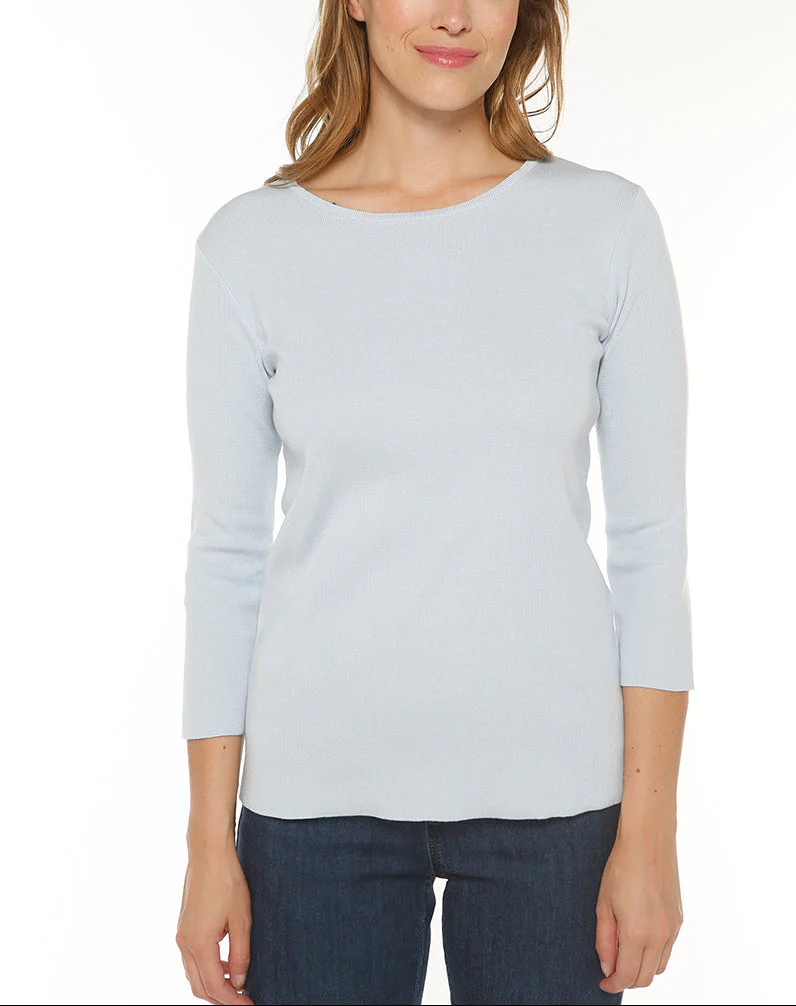 Pull femme en coton ciel pâle