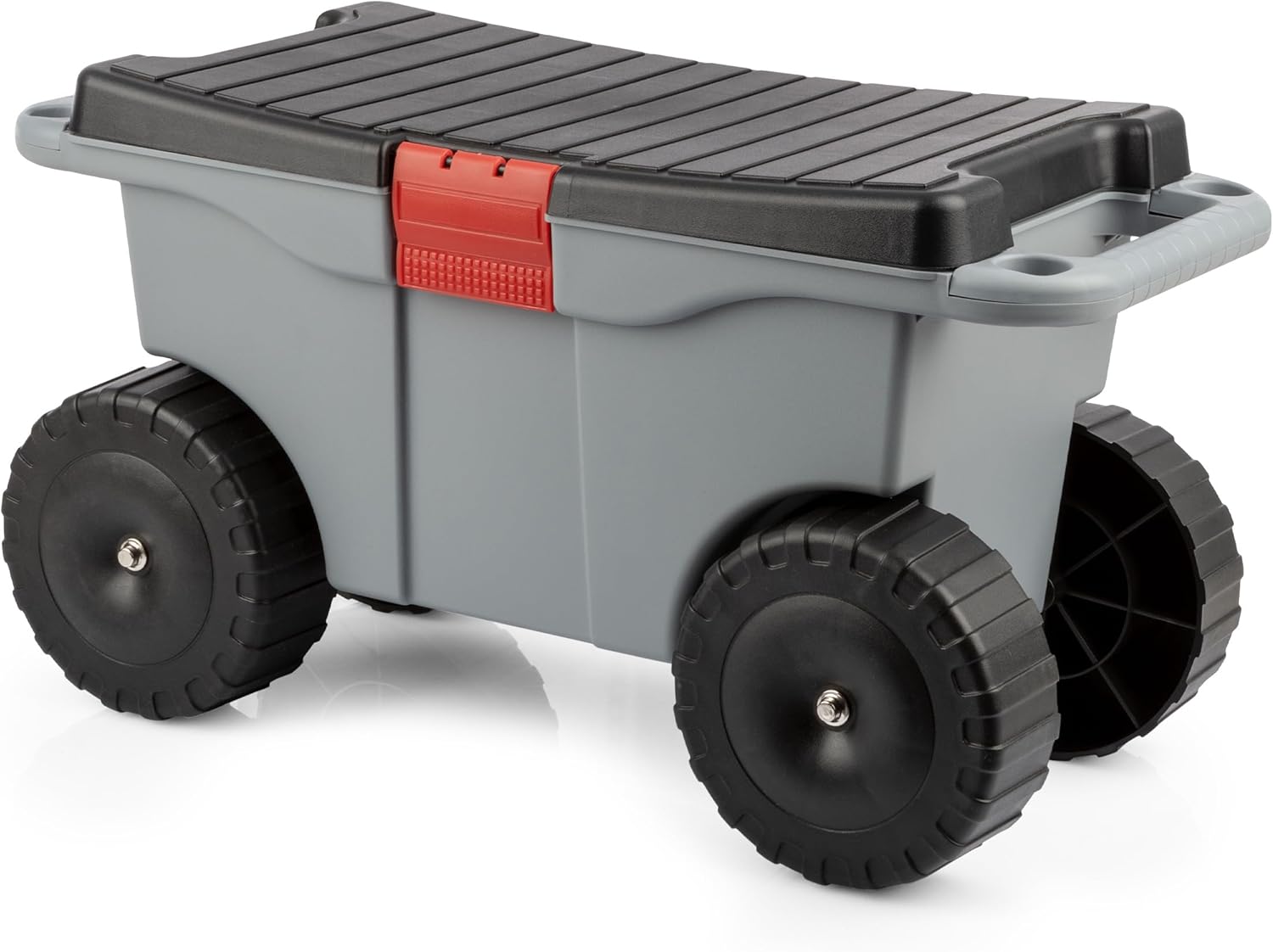 Pure Garden Rolling Garden Cart with Seat, Gray