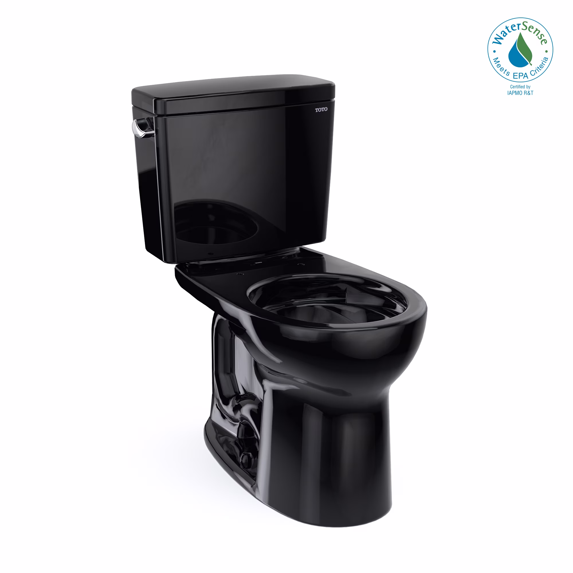 Drake® Two-Piece Round 1.28 GPF Universal Height TORNADO FLUSH® Toilet with CEFIONTECT®, Ebony CST775CEF#51