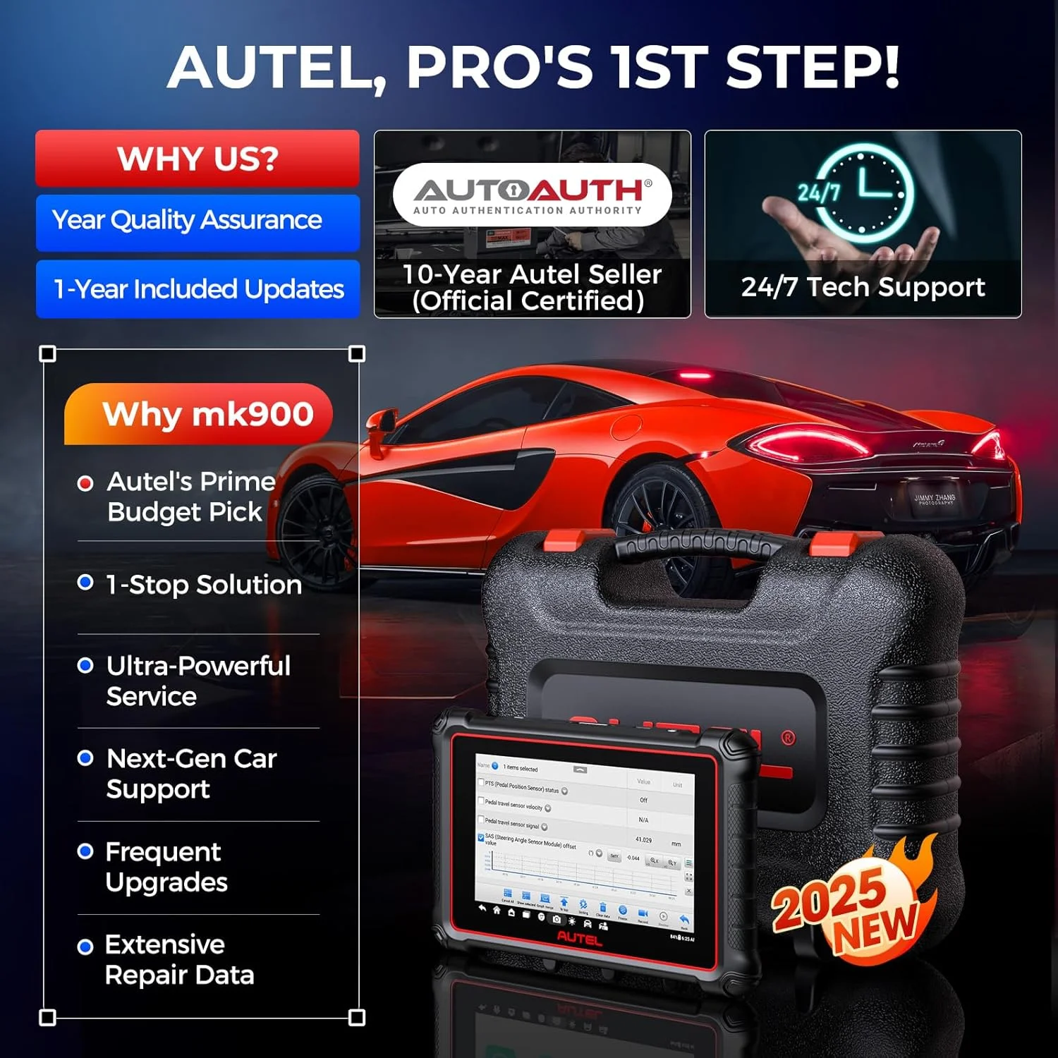 Scanner MaxiCOM MK900 Automotive Diagnostic Scan Tool OBD2 All System Diagnose, 40+ Service, Active Tests, FCA Autoauth SGW, Upgraded Ver of MaxiCheck MX808S, MX900 Image 8