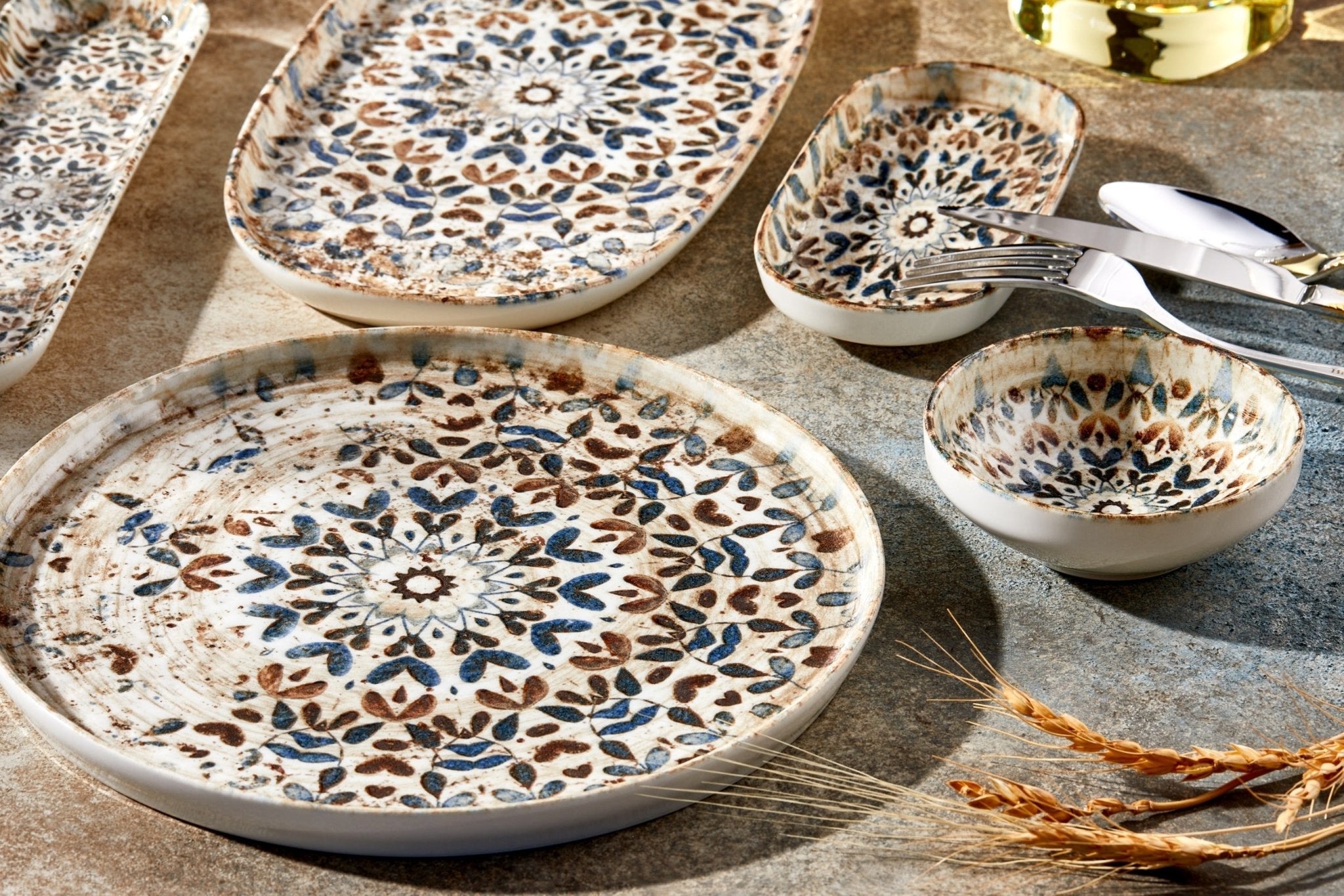Rinart Kommetje - Aztec - Porselein - 13 cm (430cc) - set van 6