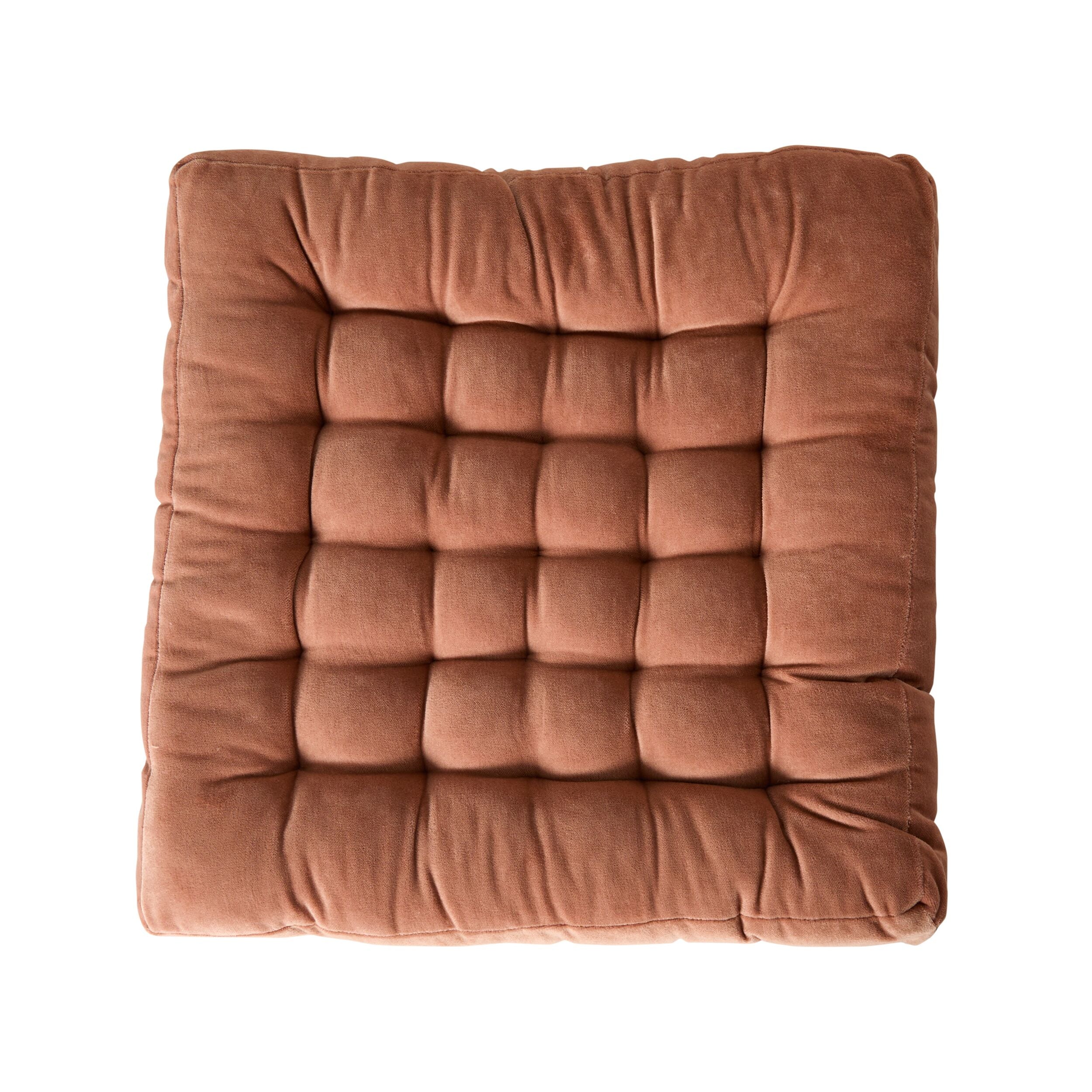 Samy Cotton Velvet Pink Clay Seat Cushion