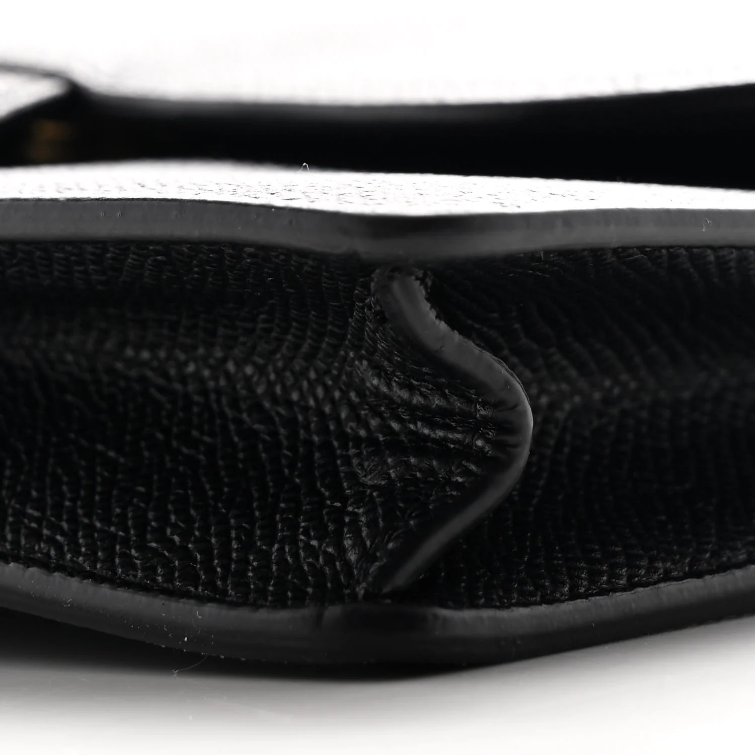 Grained Calfskin Saddle Pouch Bag Black