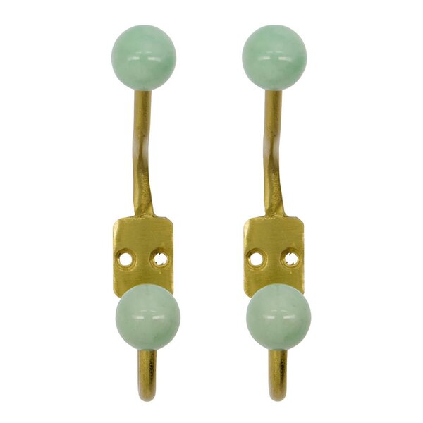 Ball knagg 13x2x7 cm 2 stk aqua