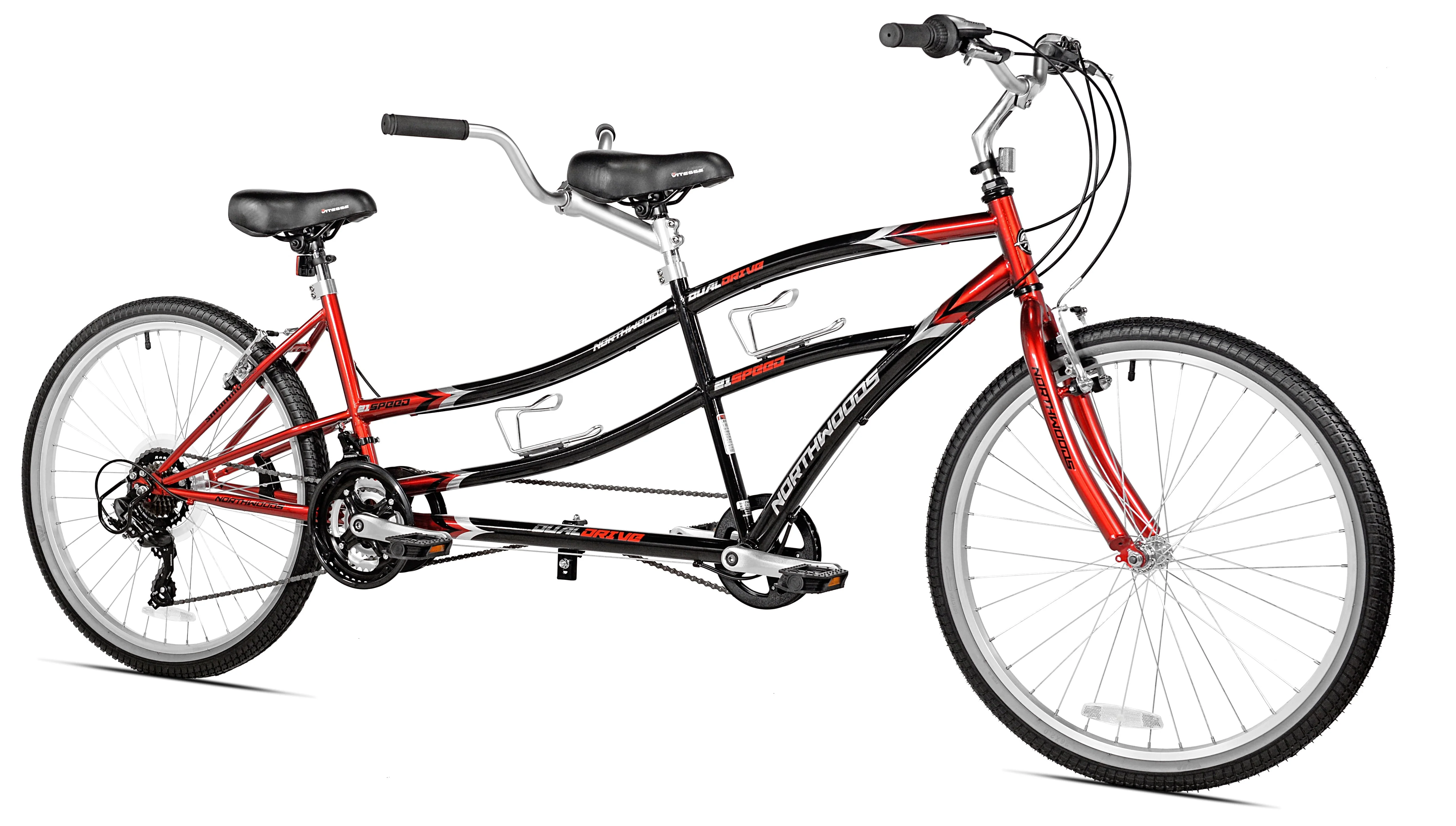 26" 21 Speed Dual Drive Tandem Adult's Bike, Red/Black