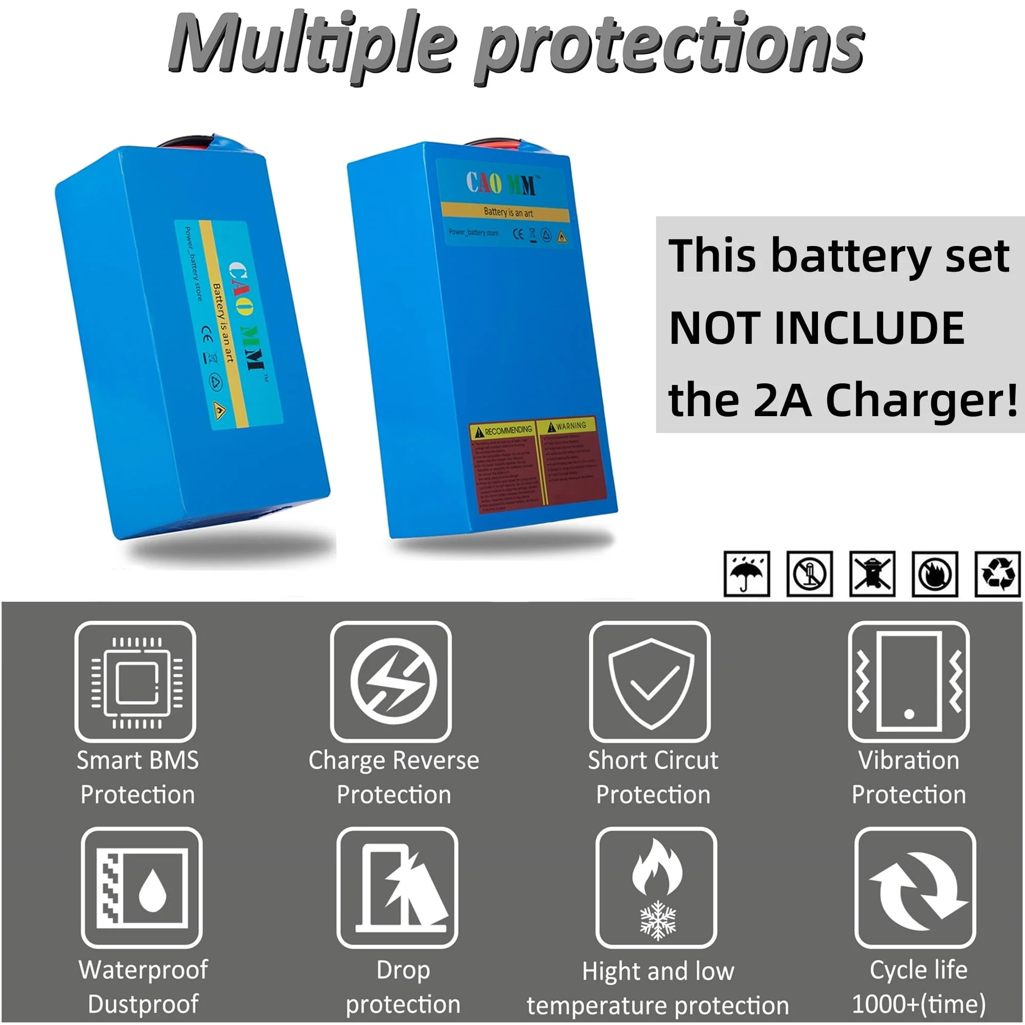1PC 48V 10Ah Ebike Battery Without Charger Set 48V Lithium Battery for 1000W Electric Bike Tricycle Image 7