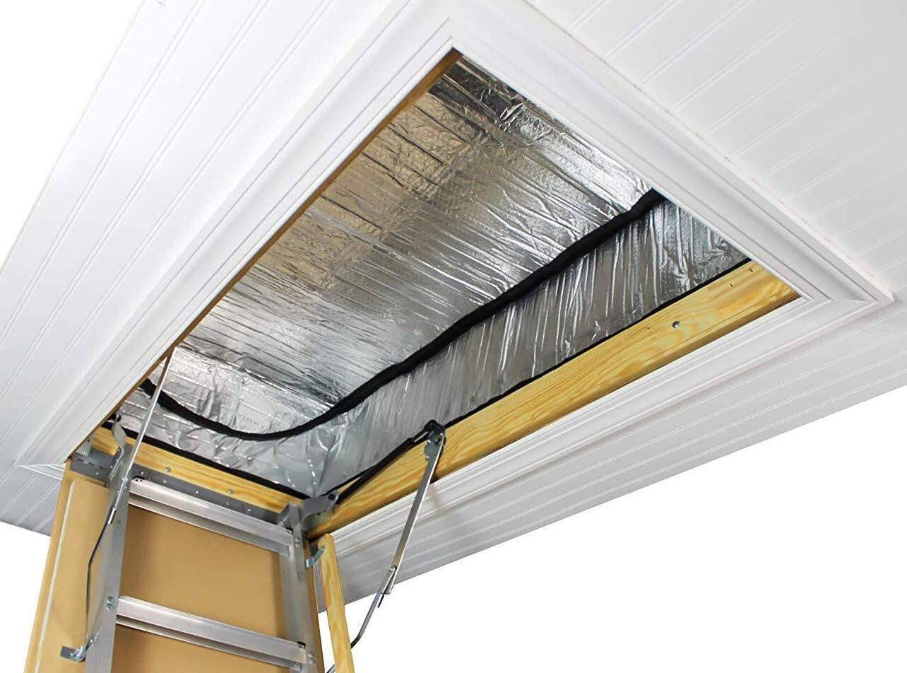 Bevel Energy Premium Energy Saving Attic Door Insulation Stairway Cover Stair Ladder Opening Attic Tent with Easy Access Zipper 25
