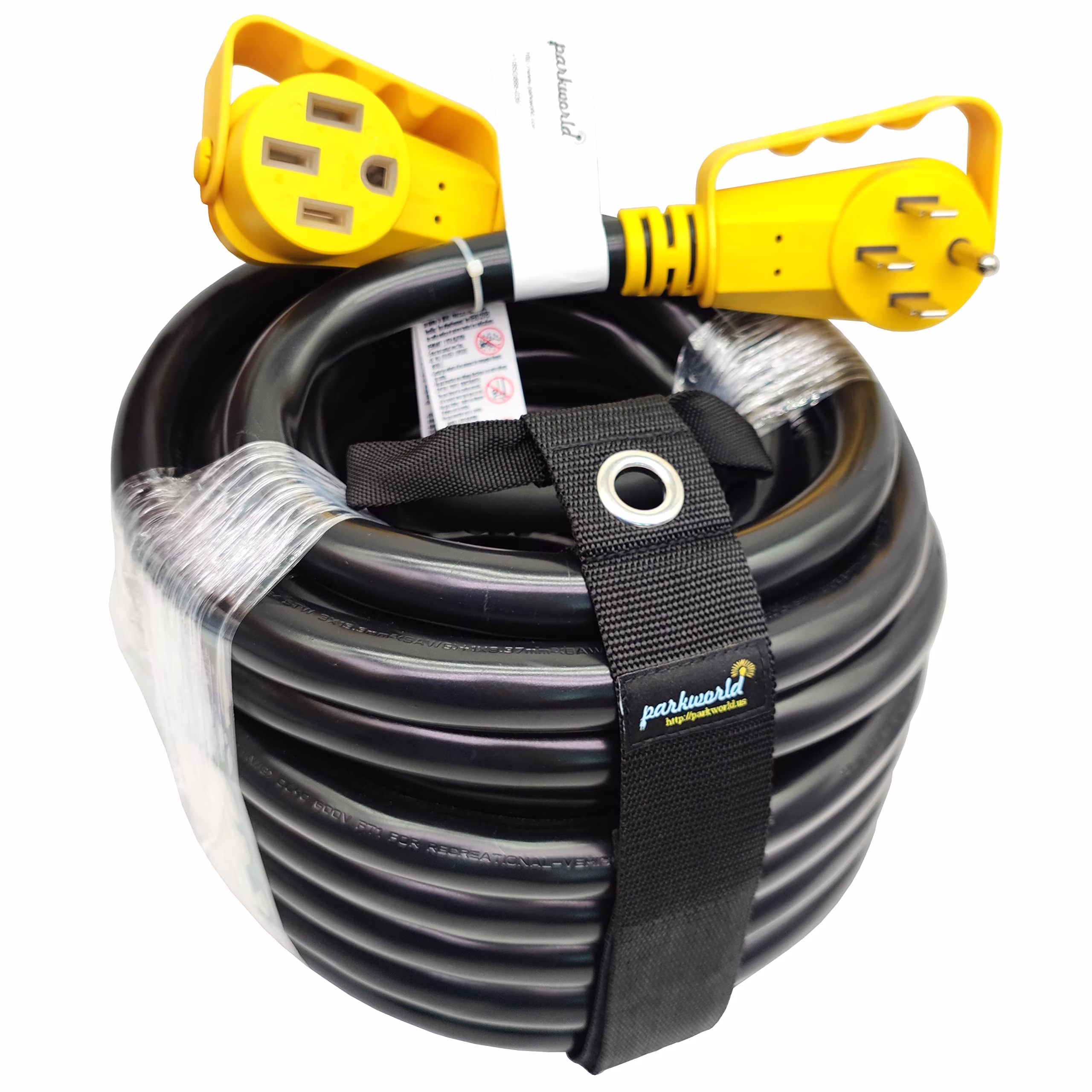 Parkworld 66389 NEMA 14 - 50 Extension Cord for RV Hookup and EV Charger, 4 - Prong, 50 AMP, 125/250 Volts, 12500 Watts (100FT)