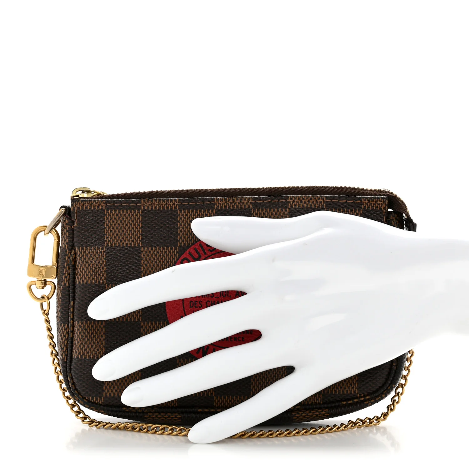Damier Ebene Complice Trunks and Bags Mini Pochette Accessories Red