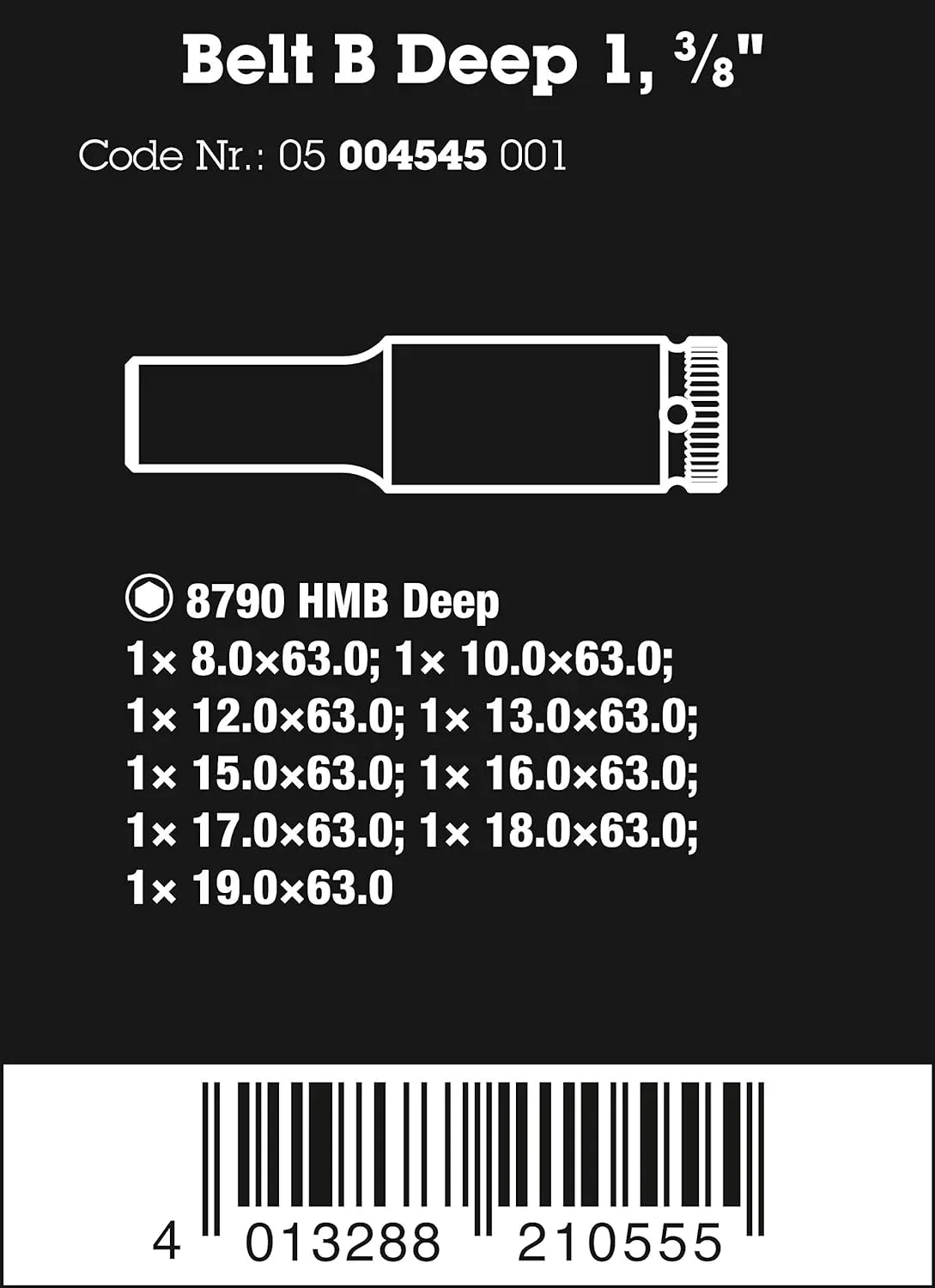 5003594001 8100 SB 2 Jeu de cliquets métriques Zyklop 3/8