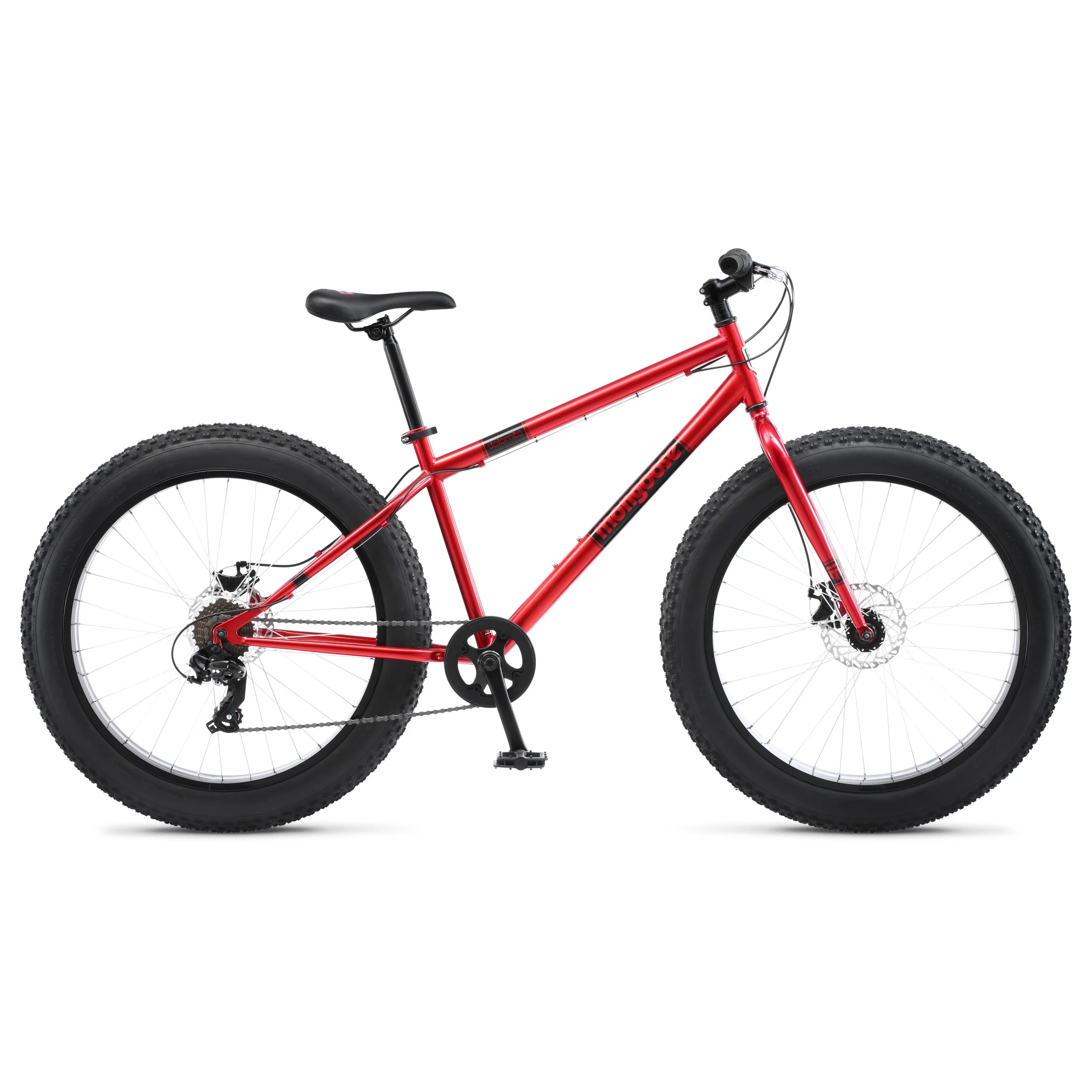 Mongoose Dolomite Adult Fat Tire Mountain Bike, 26 - Inch Wheel, Red