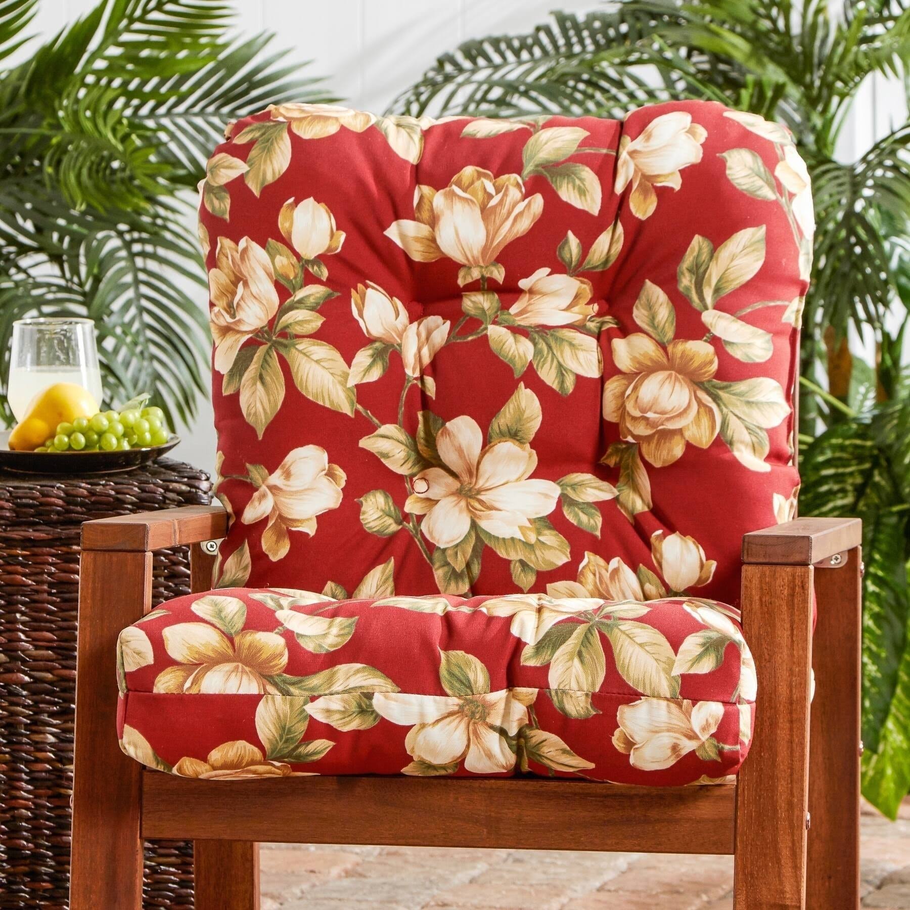 Dunedin Outdoor Floral Seat/ Back Combo Cushion by Havenside Home - 21W x 38L - Roma Floral
