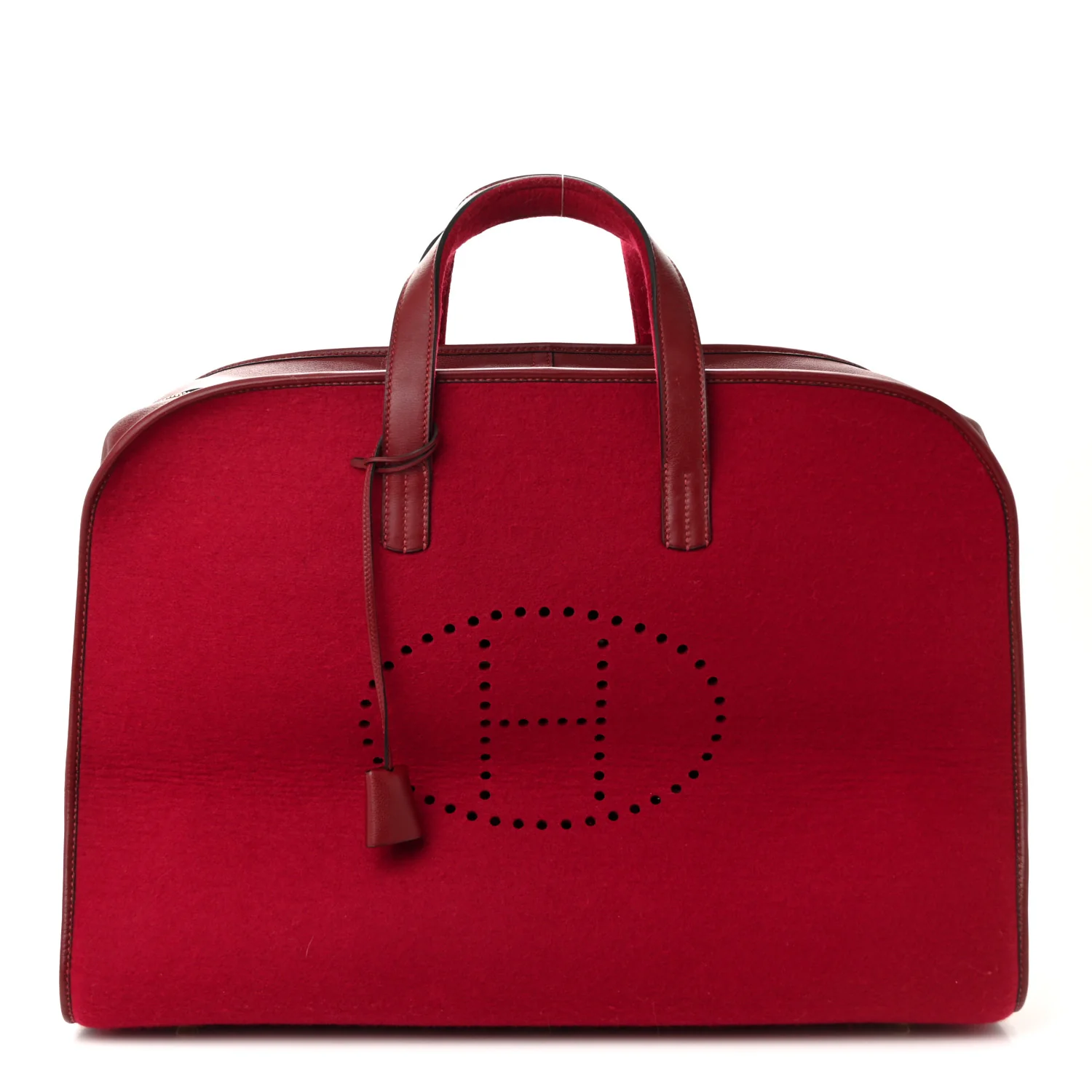 Felt Barenia Feu2Dou Travel Bag Rouge Vif Rouge H