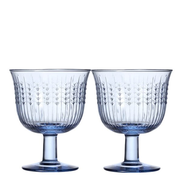 Swedish Grace glass m/stett 28 cl 2 stk blå