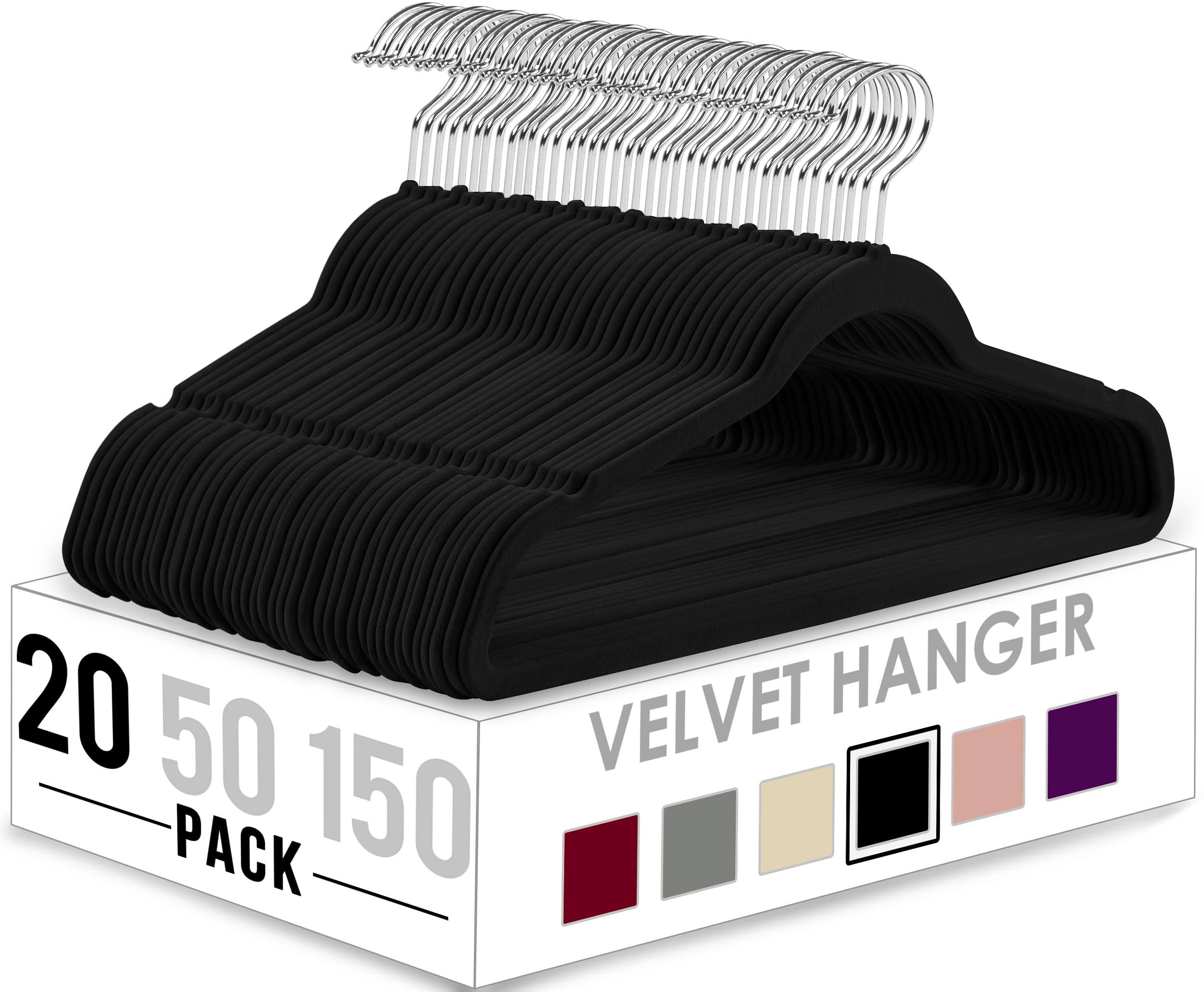 Utopia Home Premium Velvet Hangers 20 Pack - Non-Slip Clothes Black Suit with 360 Degree Rotatable Hook Heavy Duty Coat