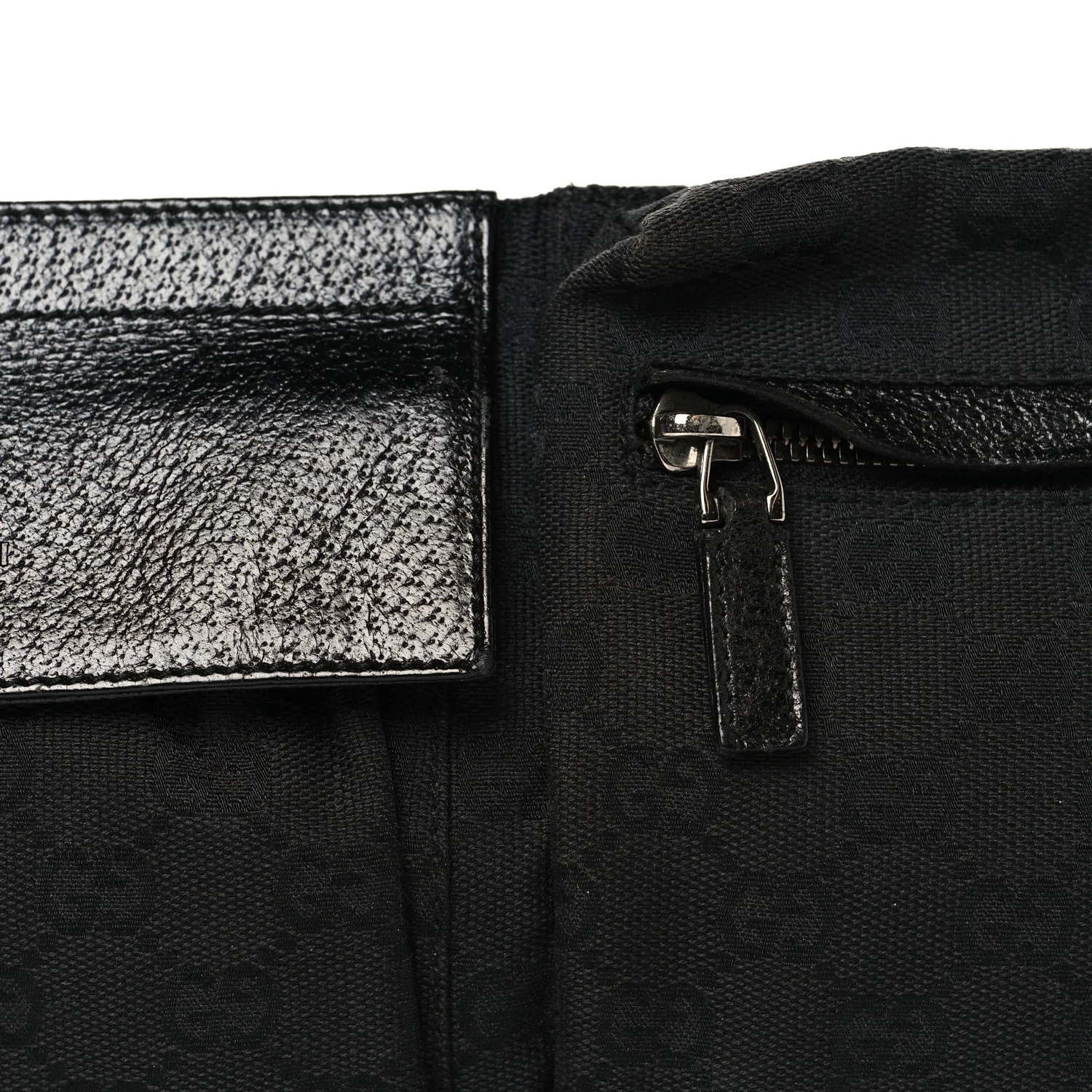GG Monogram Double Pocket Belt Bag Black