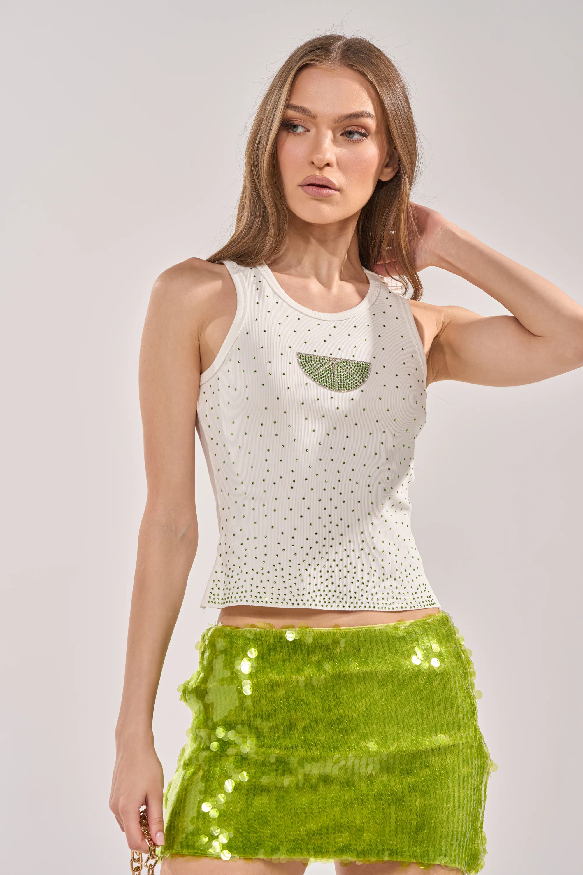 PARTY GIRL RHINESTONE TANK - Akira Store