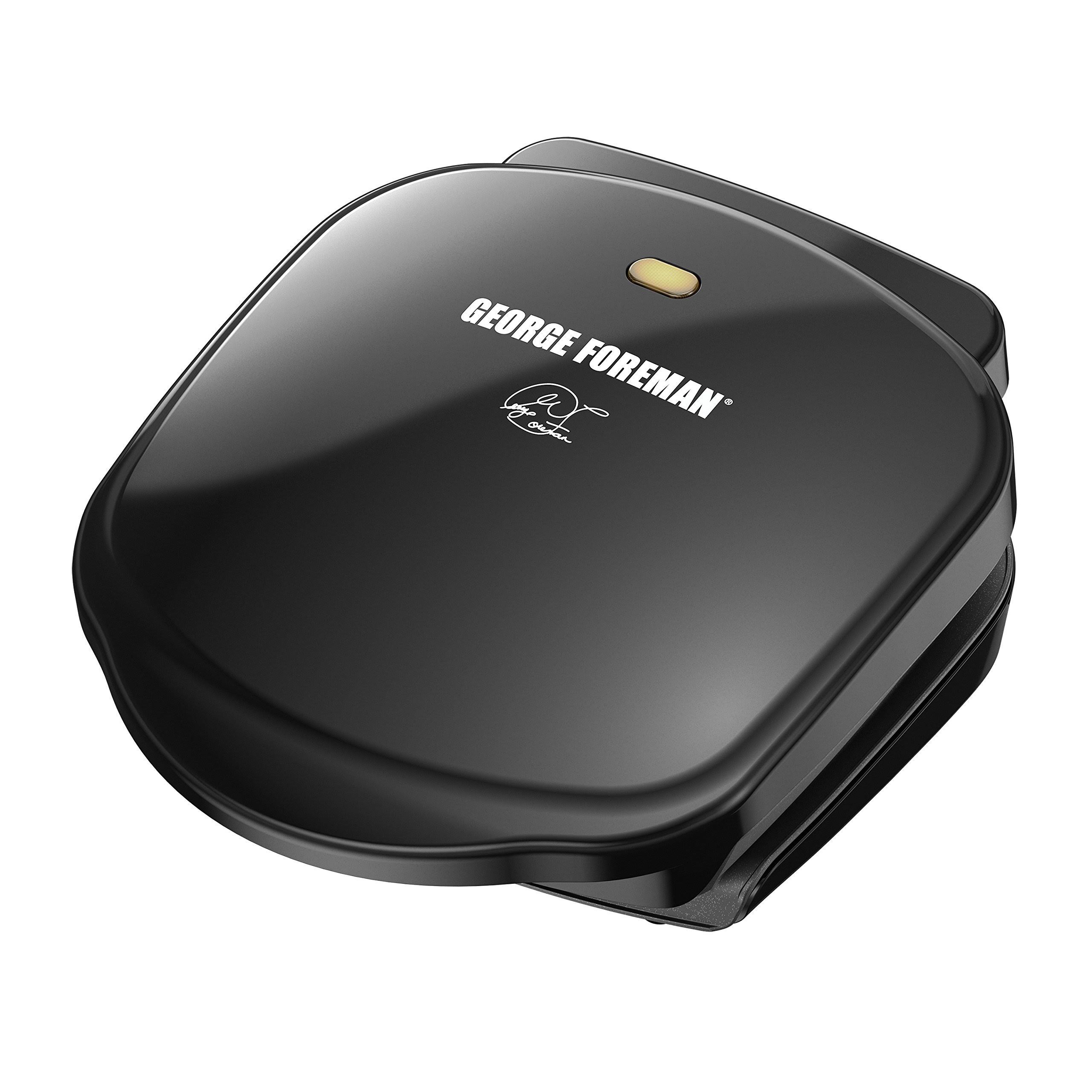George Foreman GR10B 2-Serving Classic Plate Electric Grill, Black