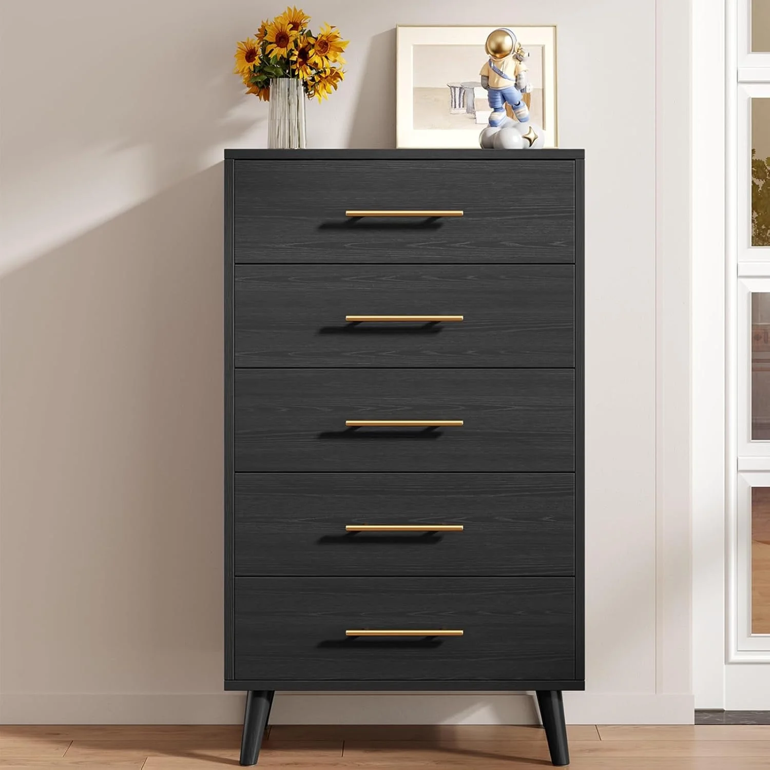 King Bedroom Furniture Set Includes One King Bed Frame, Two Nightstands and 2 Dressers for Modern Home Decor - Image 2