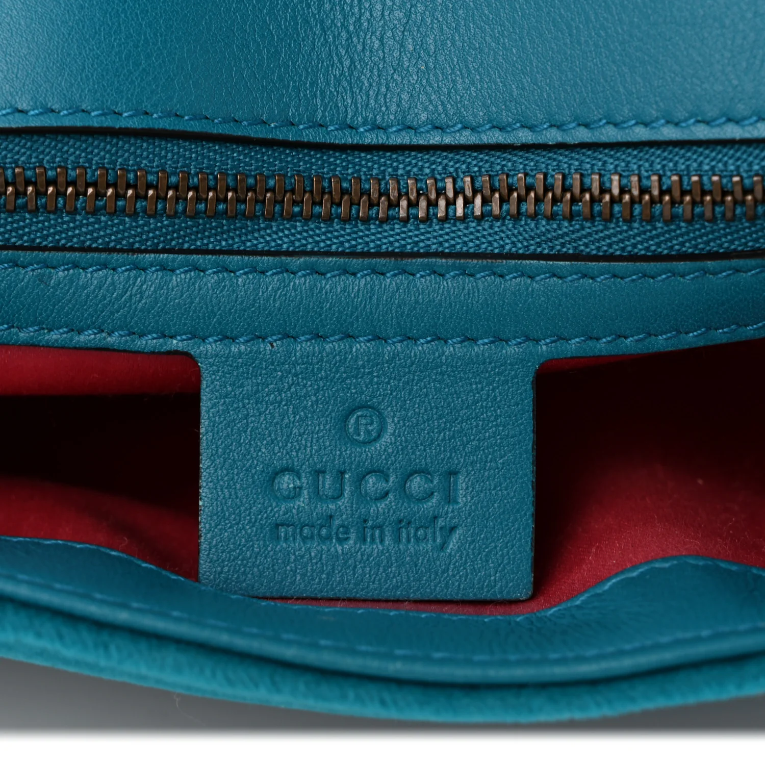 Velvet Matelasse Small GG Marmont Shoulder Bag Pavone Cyan