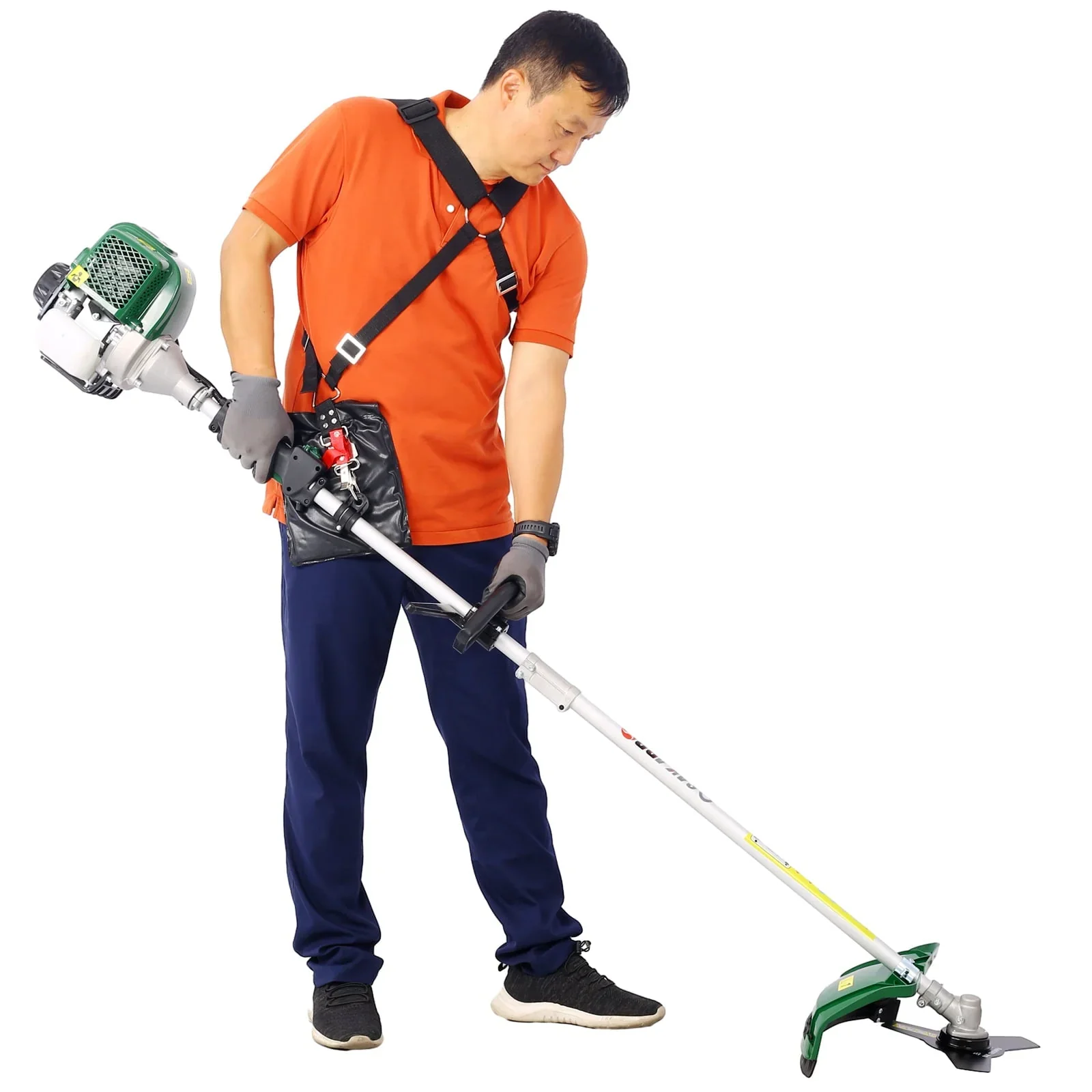 4 in 1 Multi-Functional Trimming Tool, 31CC 4-Cycle Garden Tool System with Gas Pole Saw, Hedge Trimmer, Grass Trimmer, and Brush Cutter EPA Compliant, Green