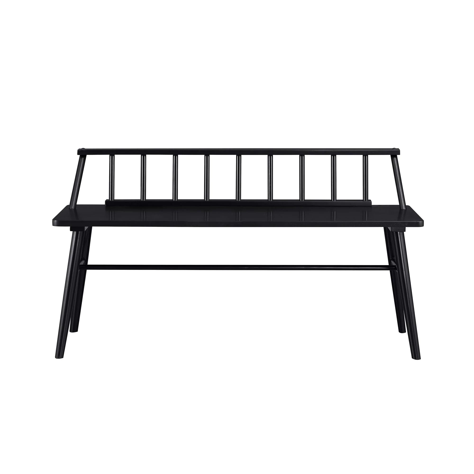 Walker Edison 47�?Contemporary Low Back Spindle Wood Bench, Black Image 5