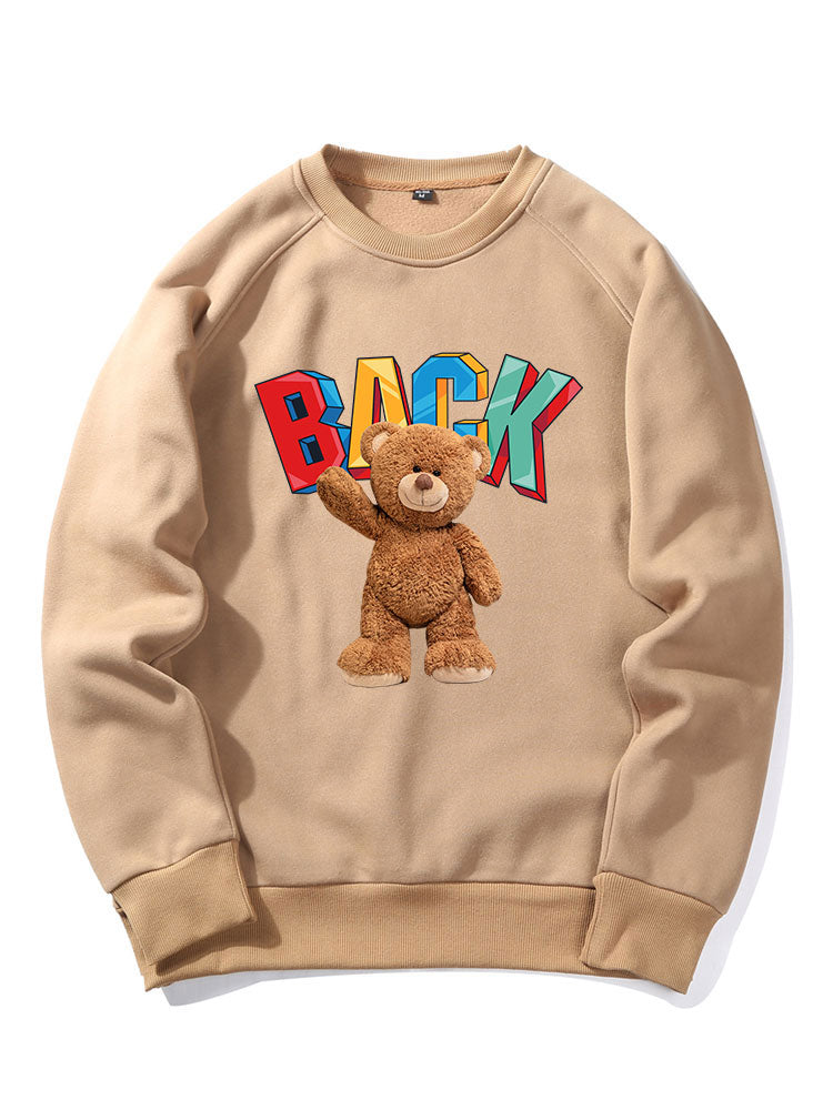 Sweat-shirt à manches raglan avec imprimé ours mignon