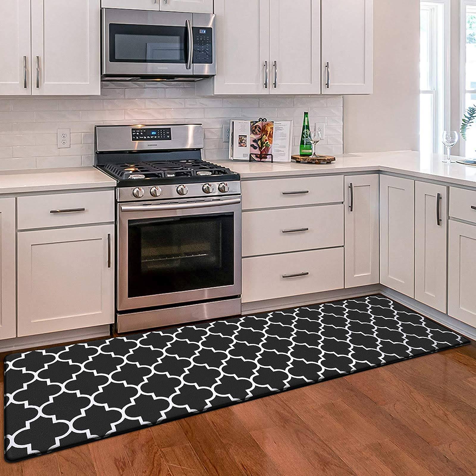 WISELIFE Kitchen Mat Cushioned Anti-Fatigue Kitchen Rug(Black)