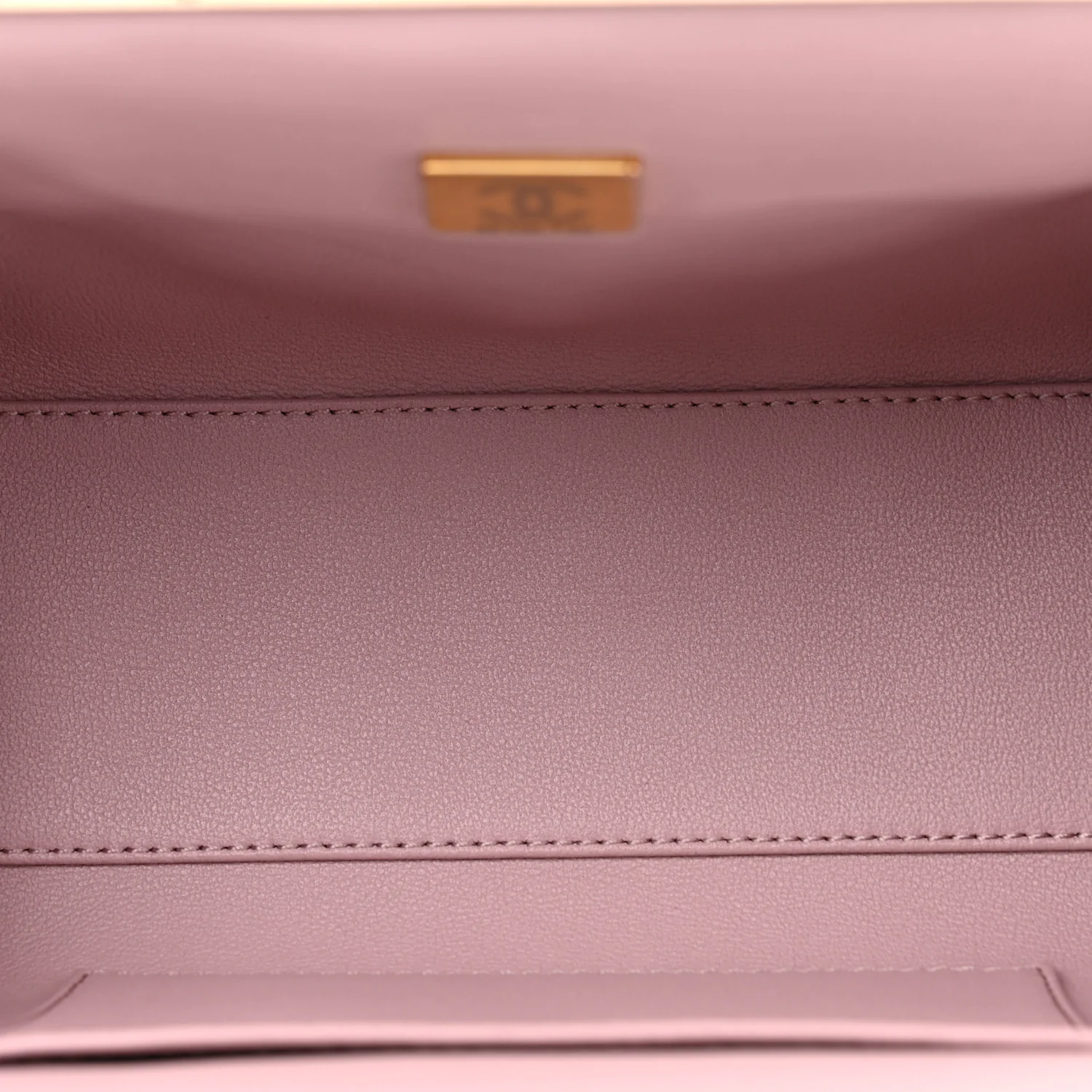 Lambskin Quilted Chain Frame Clutch Pink