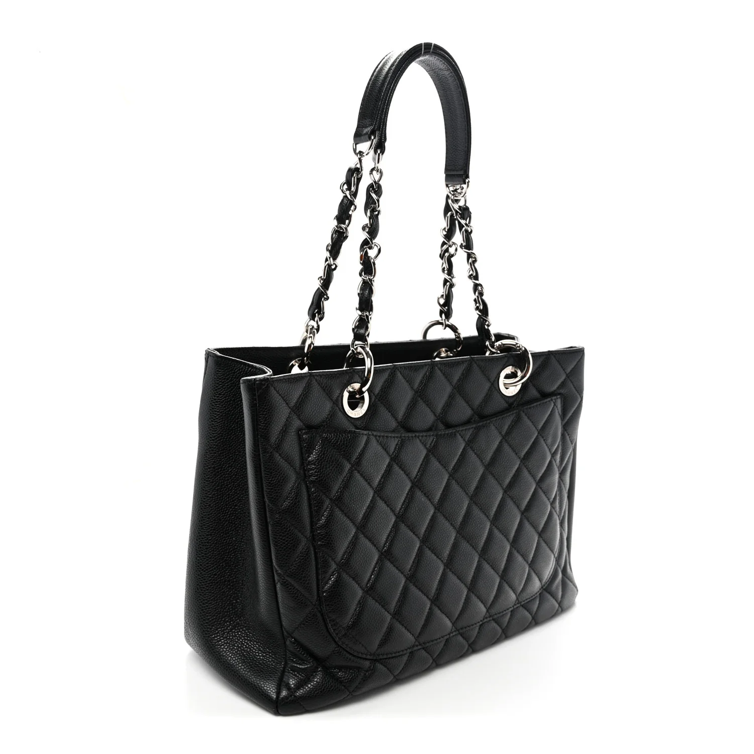 Caviar Quilted Grand Shopping Tote GST Black