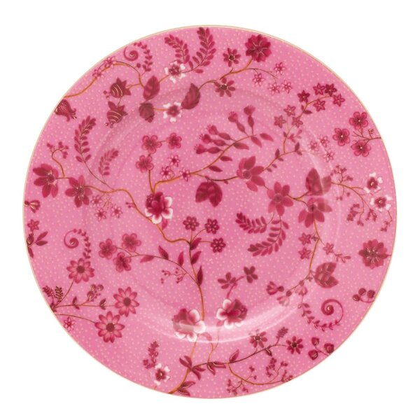 Jolie Flowers tallerken 17 cm rosa