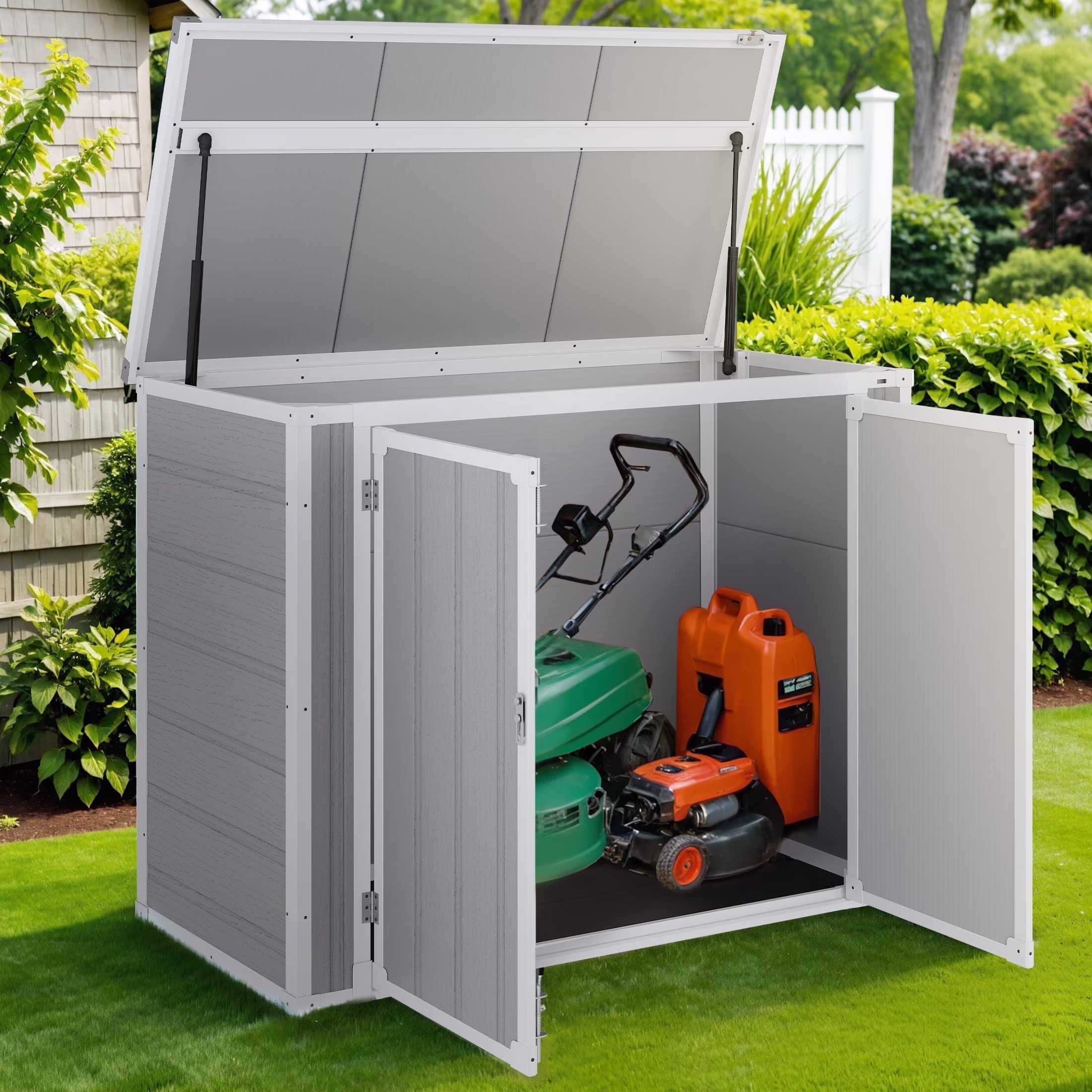 Enyopro 306Gal Outdoor Storage Shed, Horizontal Resin Shed, Resistant Tool Plastic Shed for Storage of Bike/Garbage Cans/Garden Tools/Lawn Mowers