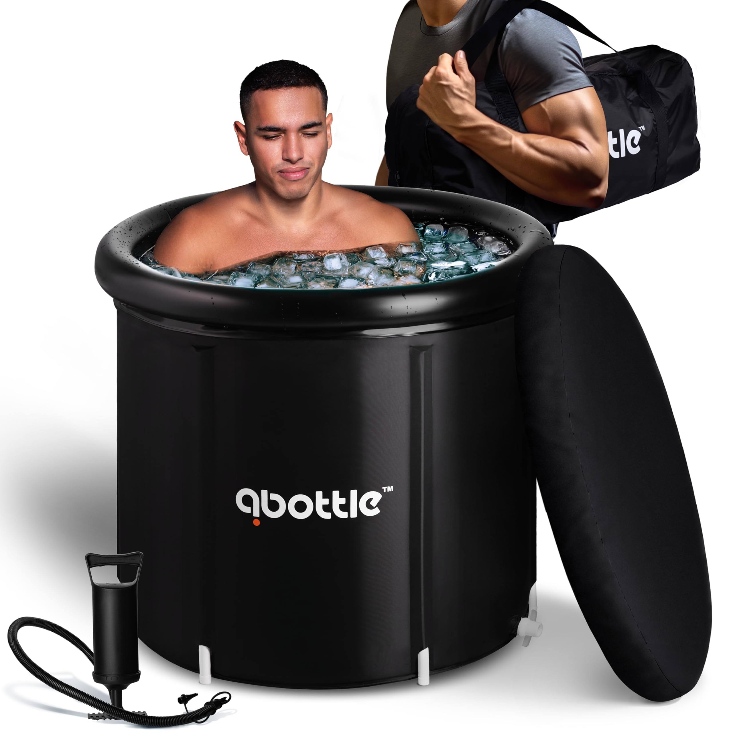 Qbottle Premium Portable Ice Bath Tub for Athletes - Inflatable Cold Plunge Tub for Recovery & Polar Recovery Experience for Indoor and Outdoor Use