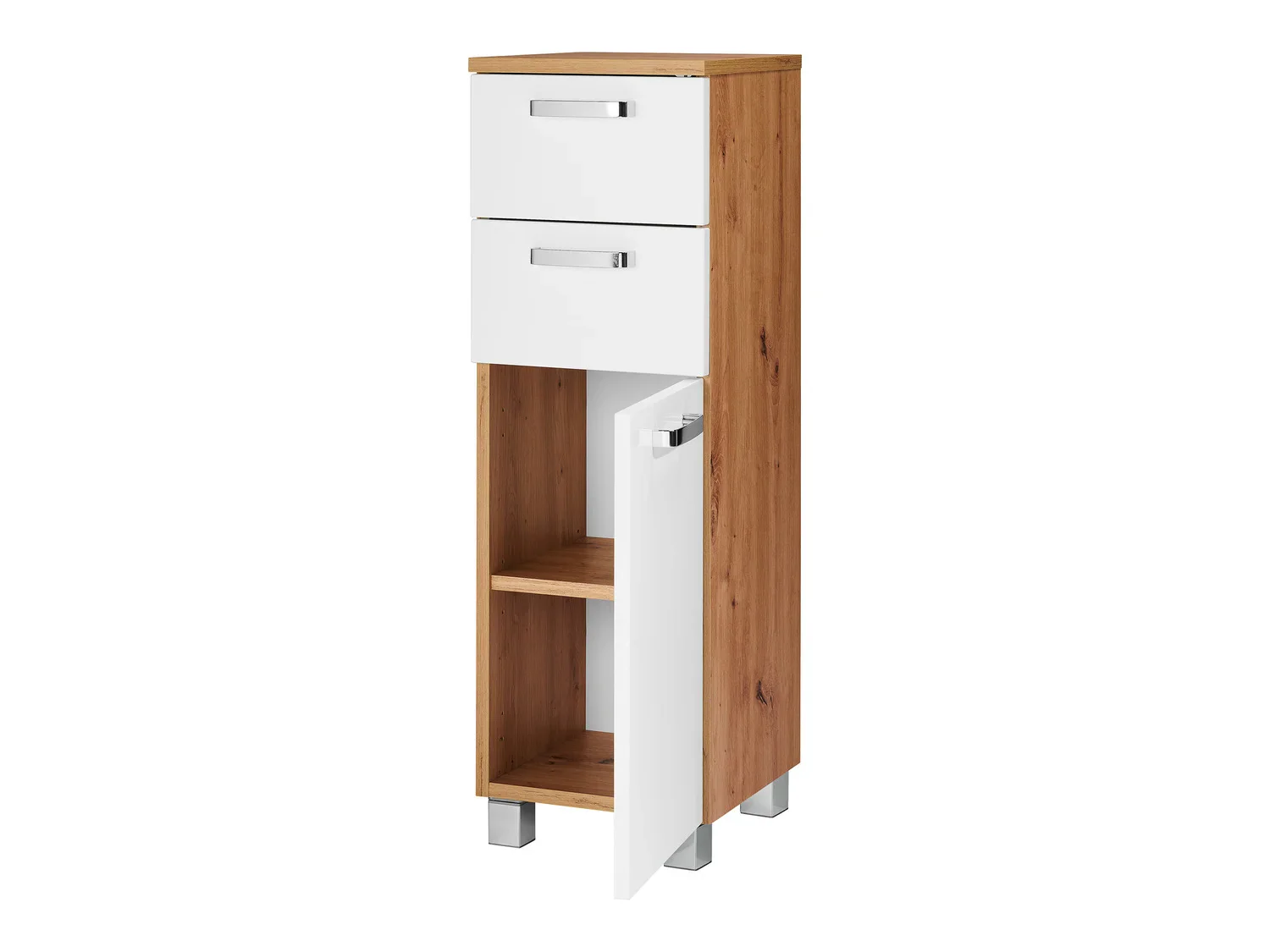 LIVARNO home Meuble de salle de bains Palermo, 32 x 98,8 x 33 cm, blanc/imitation chne