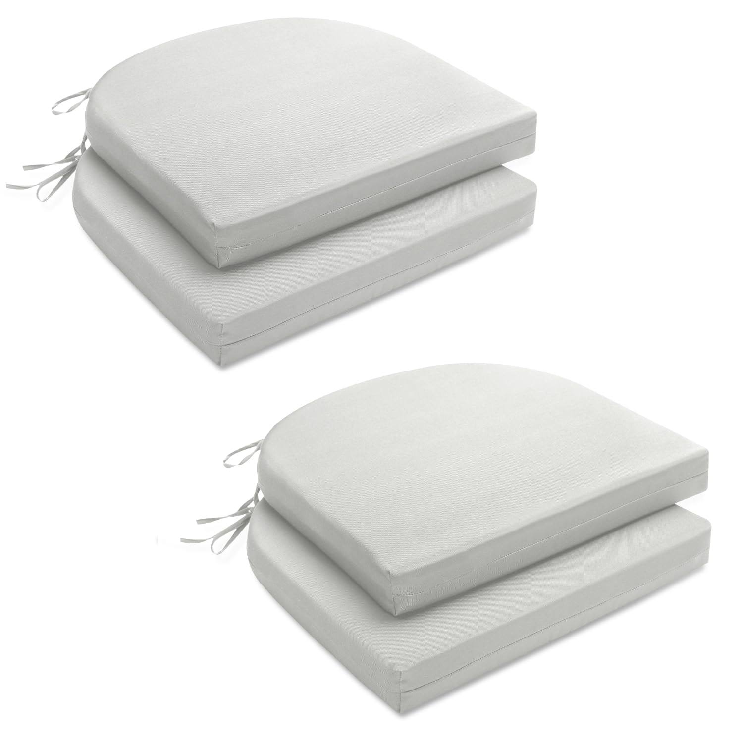 HARBOREST Outdoor Chair Cushions Set of 4 - Round Corner Waterproof Outdoor Cushions for Patio Furniture - Patio Furniture Cushions with Ties, 17
