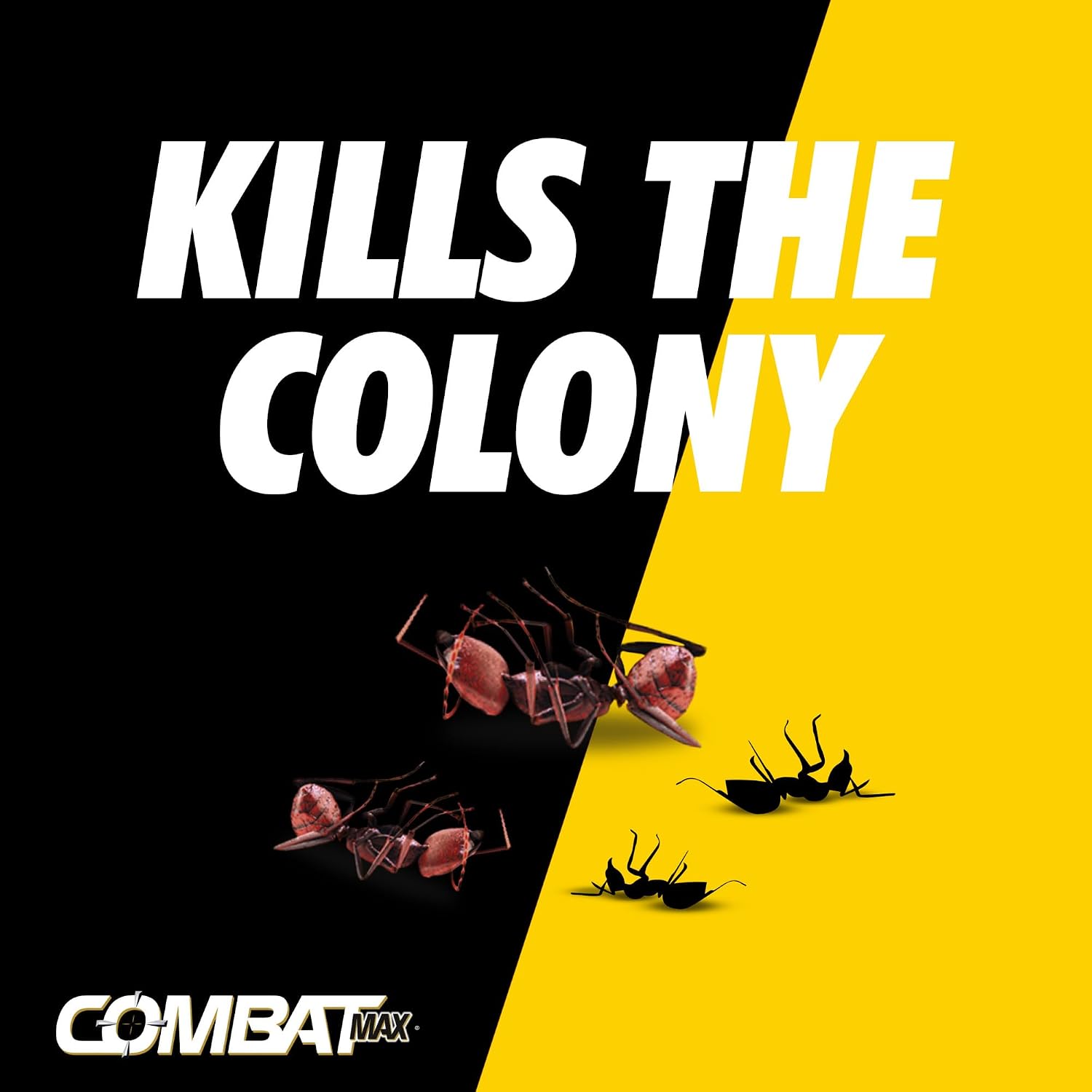 Combat Max 2in1 Ant Bait Station, Indoor & Outdoor Use, 4 Count| Destroys entire ant colony, dual formula for sugar and protein ants, child-resistant, transparent station for easy monitoring