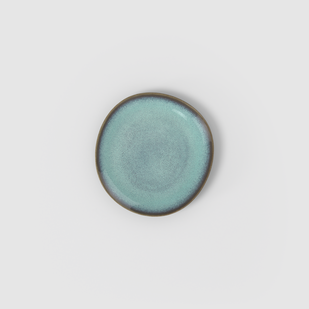Lave Appetizer/ Bread Plate - Blue, 7'' x 6.7'', stoneware