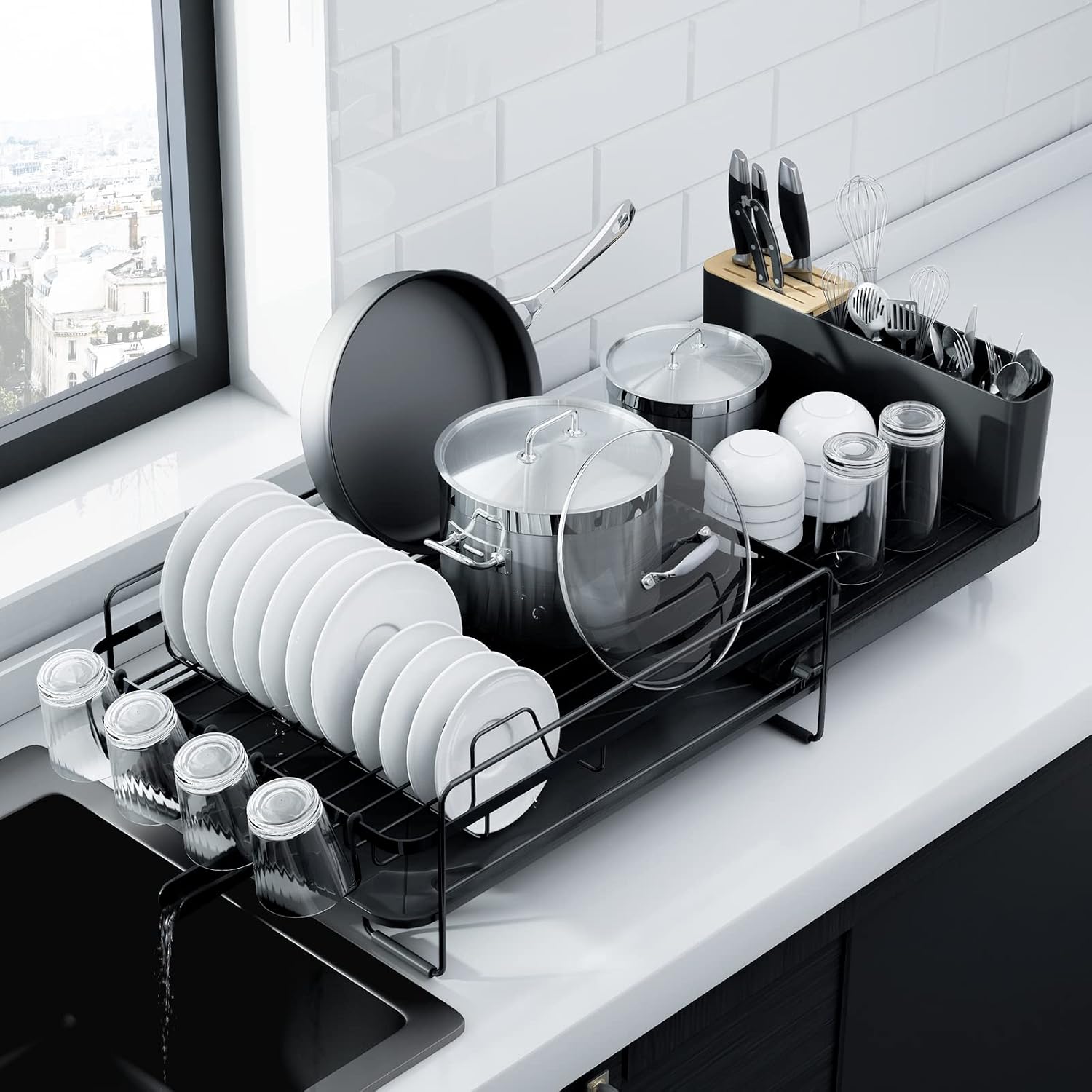 Kitsure Extendable Dish Drying Rack, 19.2