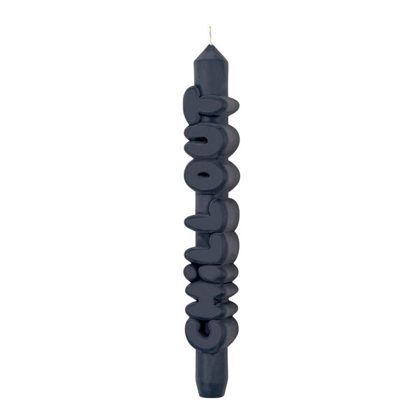 3D kronelys 23 cm CHILL OUT svart