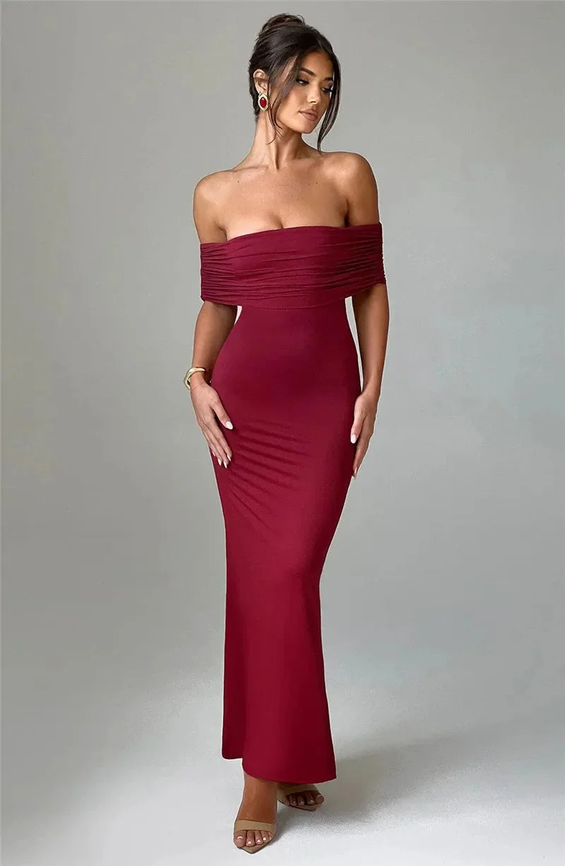 Robe maxi dos nu sans bretelles pour femmes