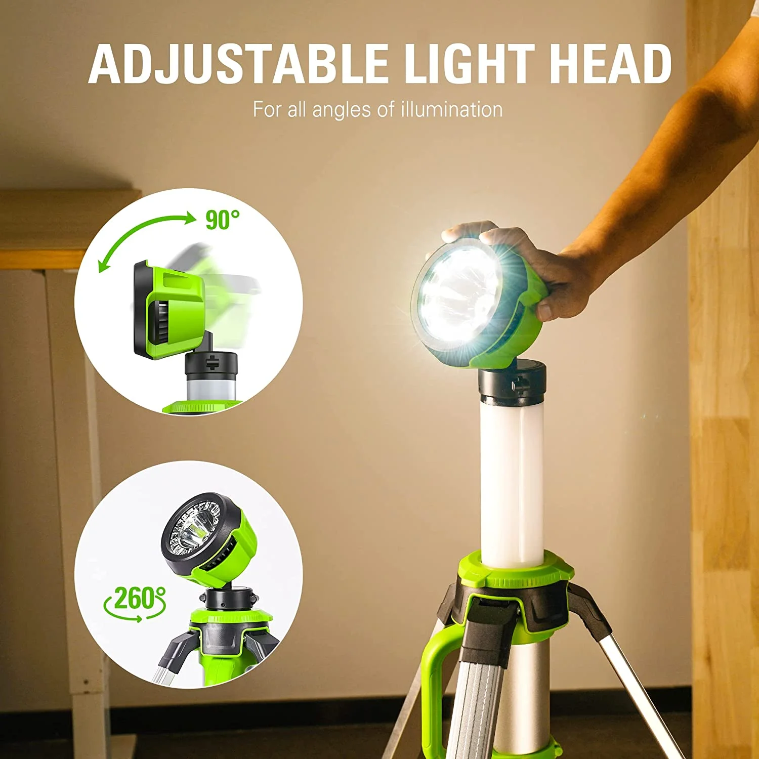 24V 2 in 1 Standing Light, LED Work Light with 2Ah Battery and Charger Image 4