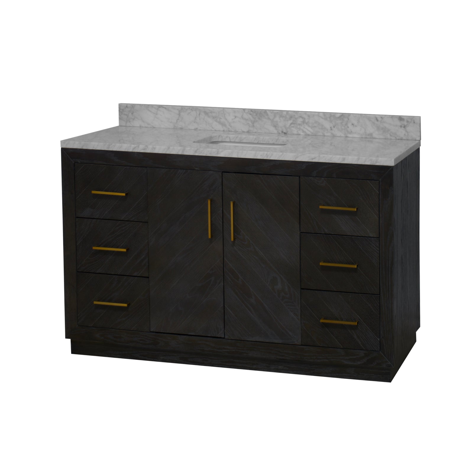 Peyton 60" Single Bathroom Vanity with Gray Oak Cabinet and Carrara Marble Top(Gray Oak)