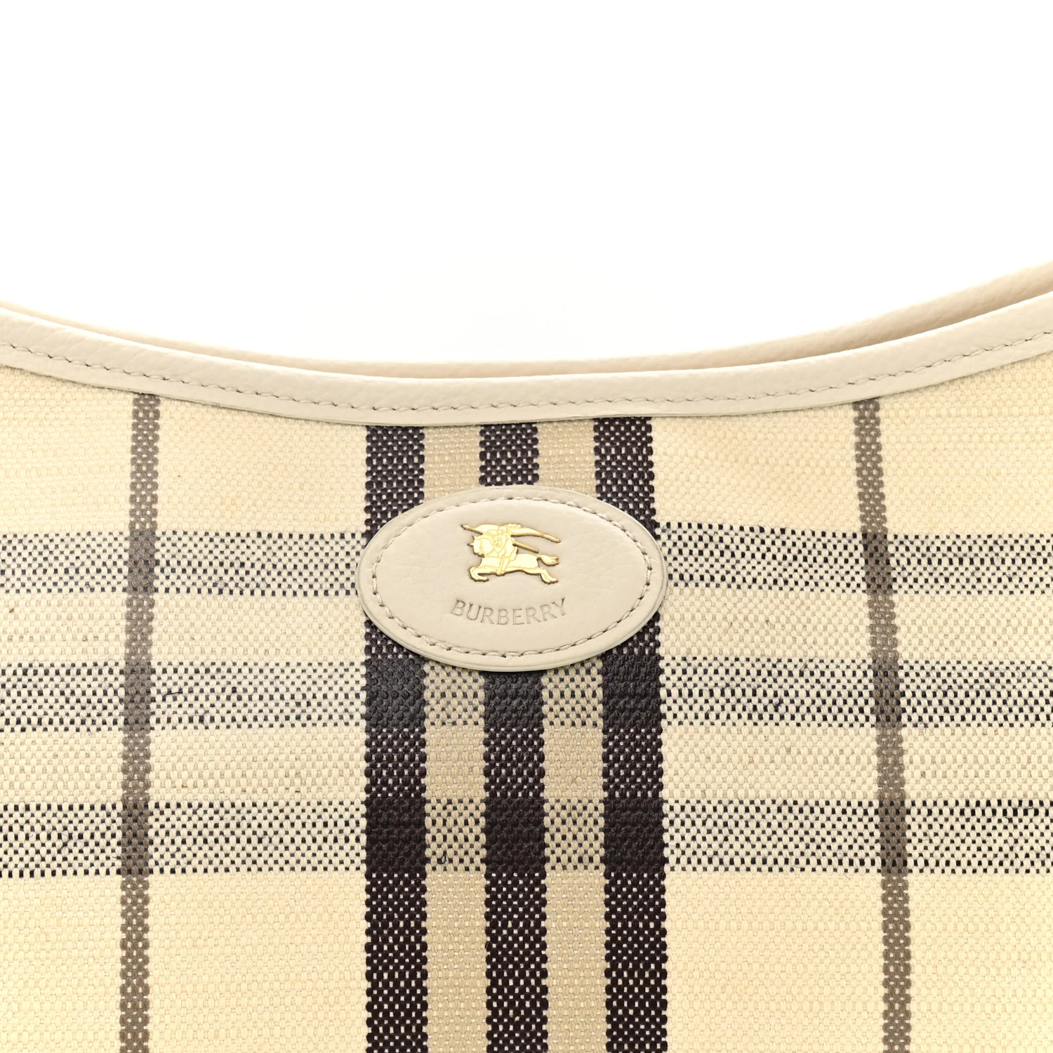 Coated Canvas Vintage Check Calfskin Mini Highlands Shoulder Bag Light Beige