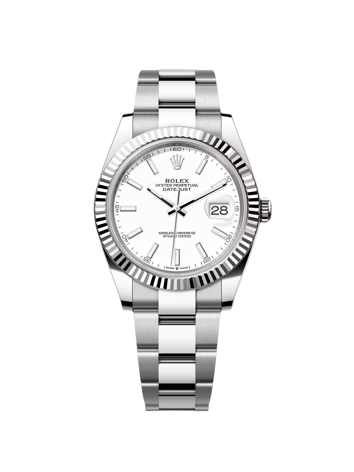 [Super Clone]RLX  Datejust 41mm  White Index Oyster Stainless Steel Men’s Watch - 126334-0009