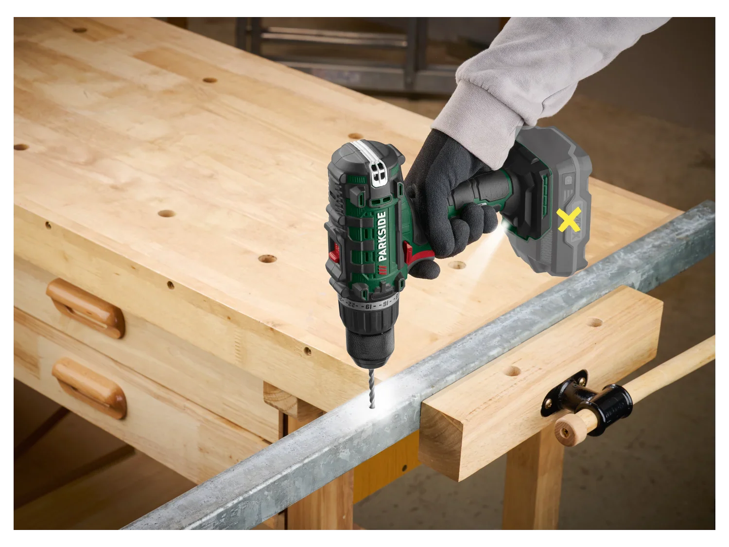 PARKSIDE Perceuse-visseuse sans fil PABS 20 Li I9, 45 Nm, 20 V