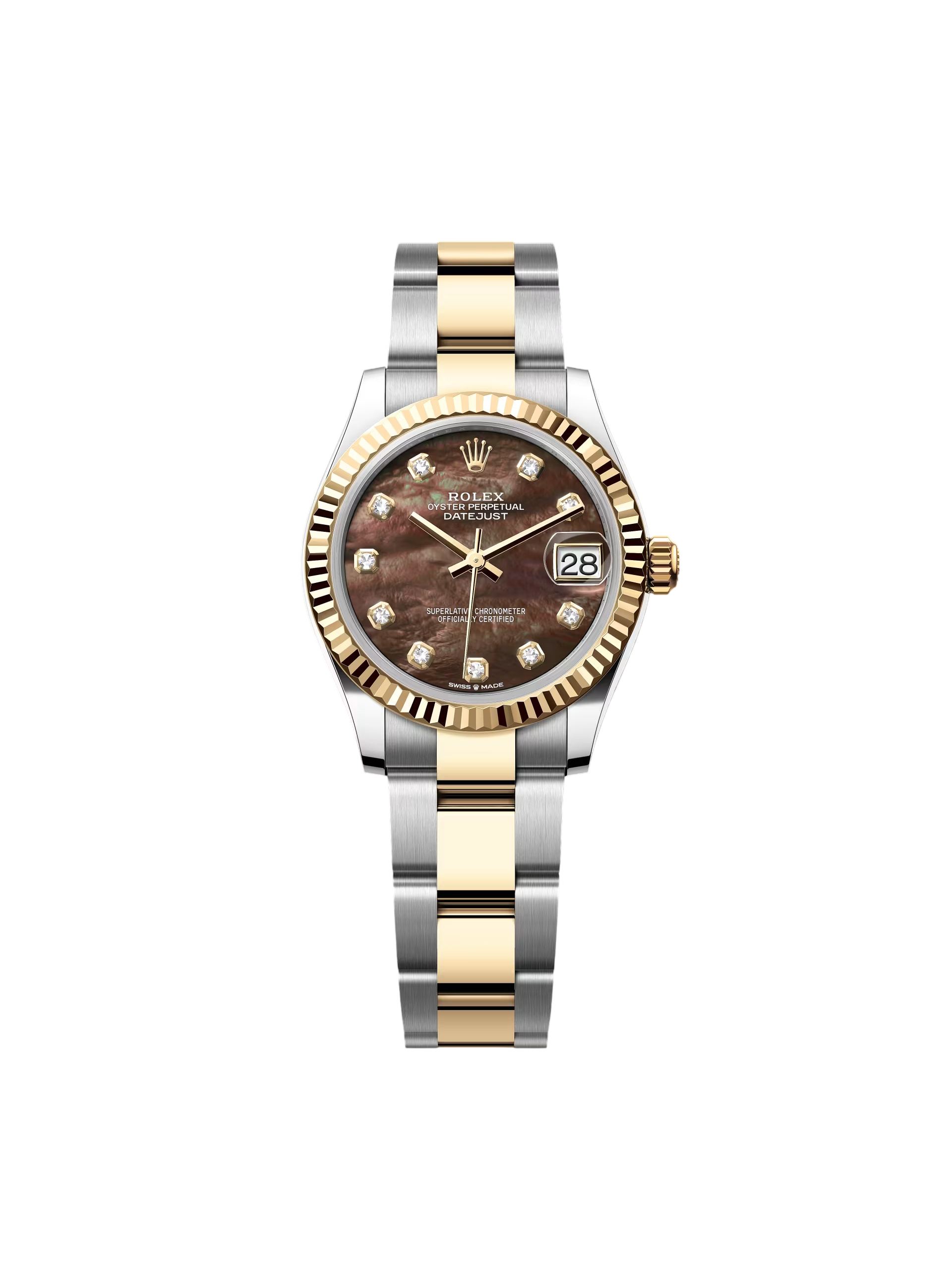 【Super Clone】RLX Datejust m278273-0023/0024 31mm Black Mother-of-Pearl Dial Stainless Steel and Yellow Gold Oyster Watch