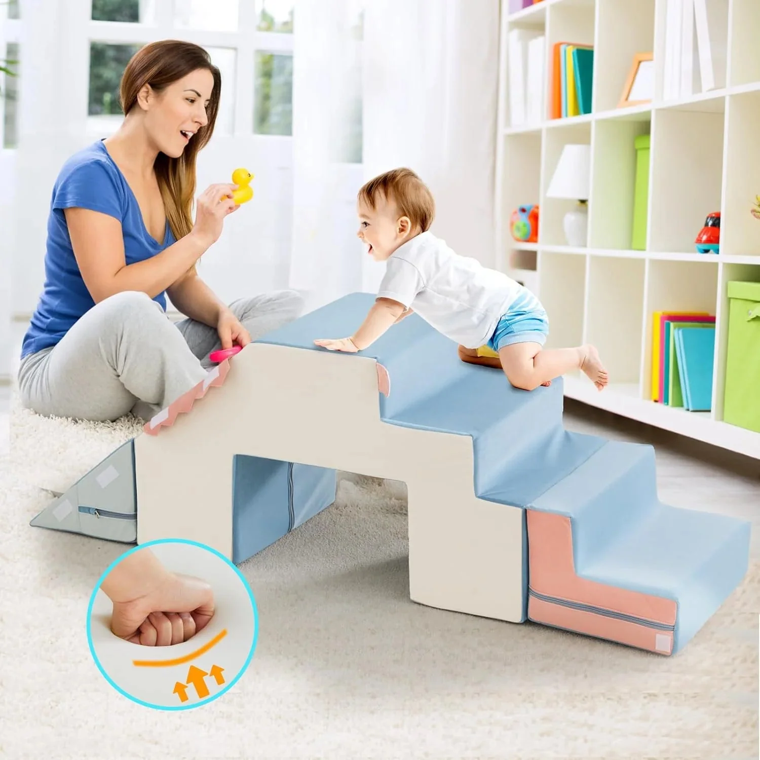 4 in 1 toddler foam climbing blocks, indoor soft climbing and crawling toys