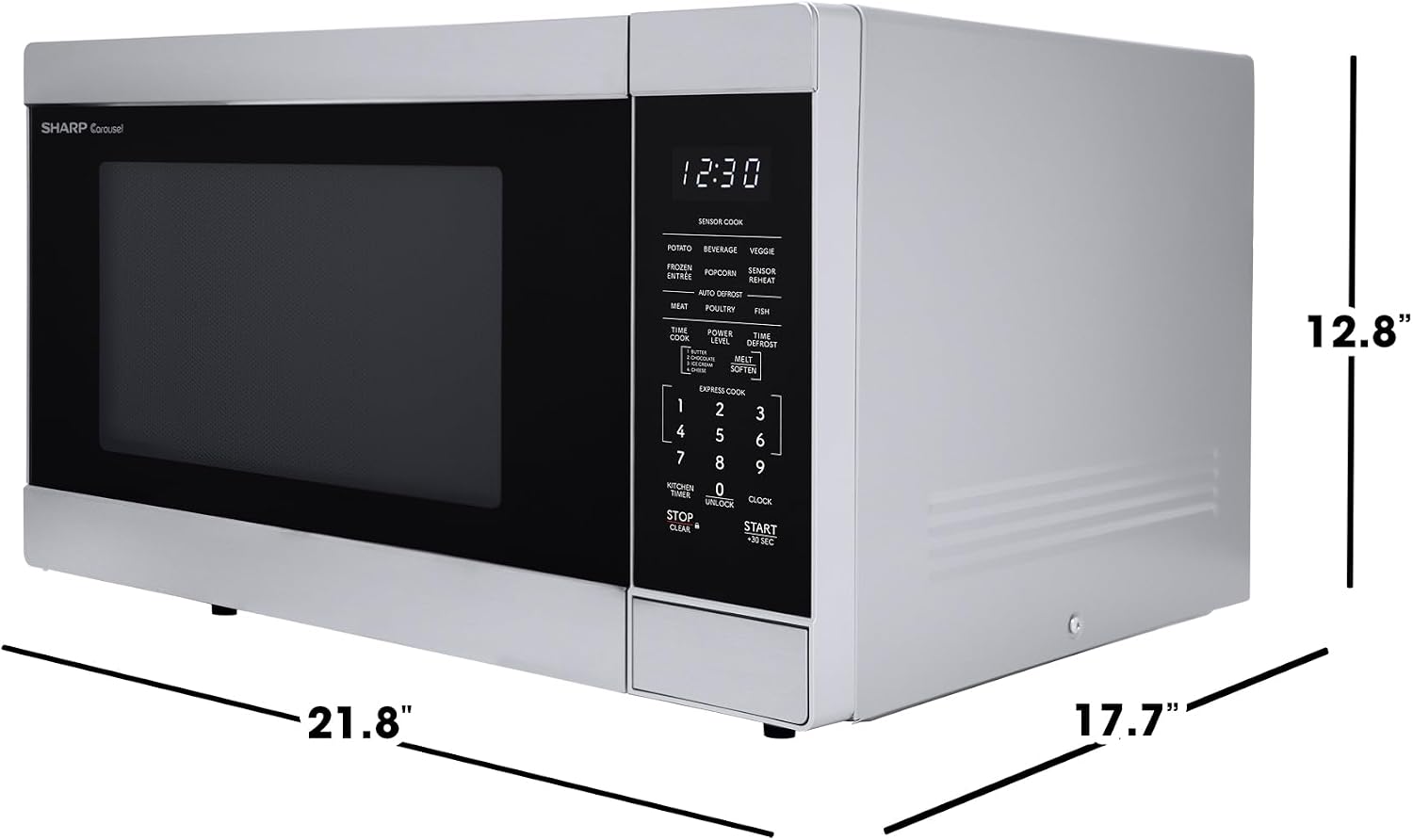 Sharp SMC1662KS 1.6 cu1100W Stainless Steel Countertop Microwave Oven